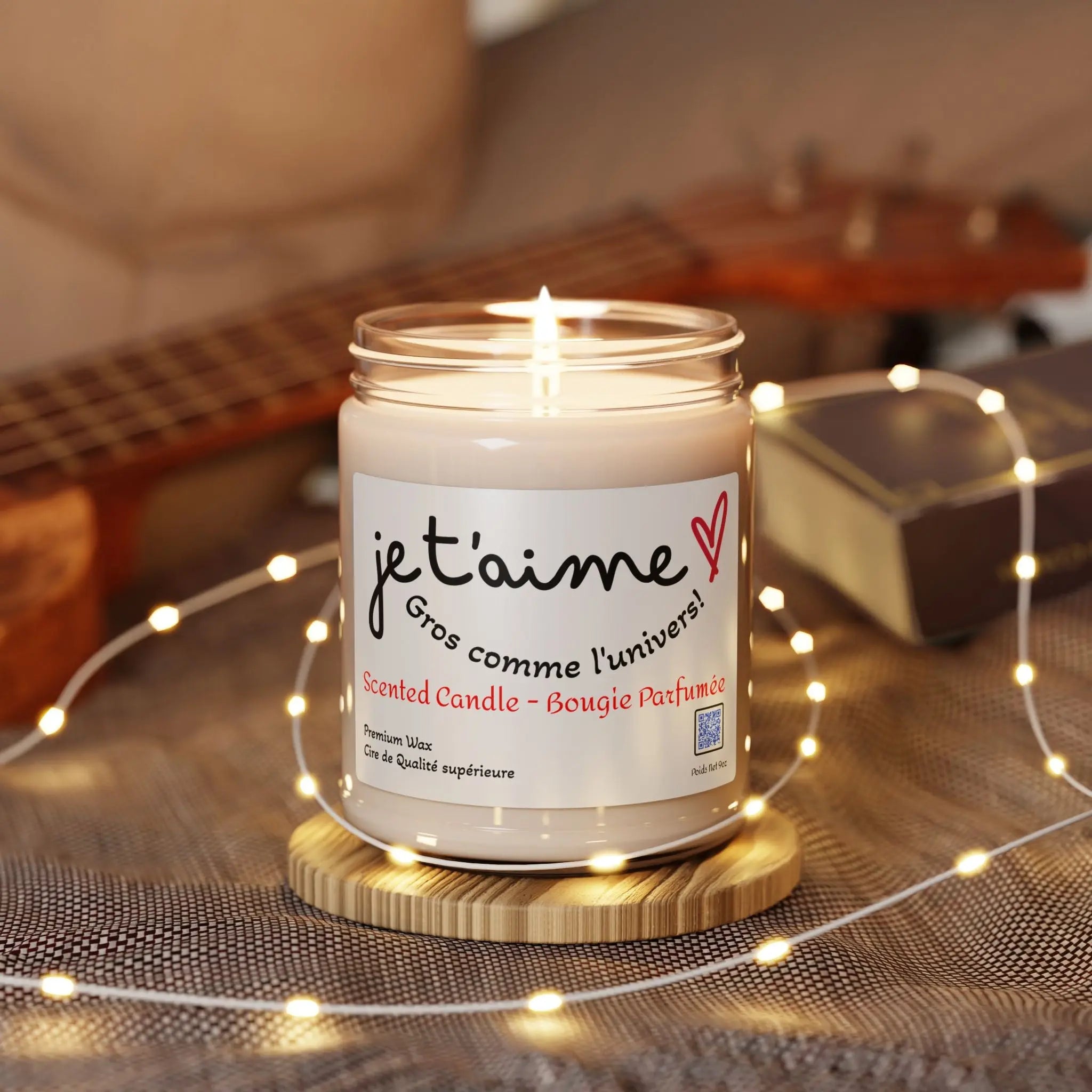 Romantic Scented Soy Candle - Je t'aime - 9oz Printify