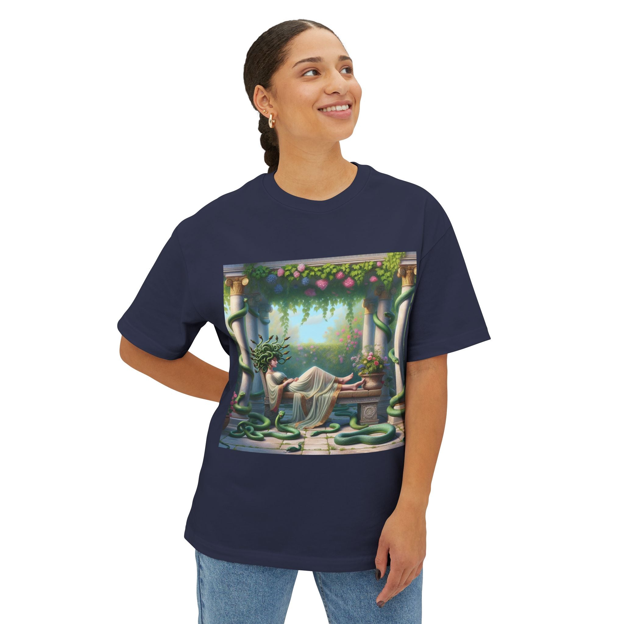 T-shirt surdimensionné Mystical Medusa - T-shirt graphique unisexe pour les amateurs d'art