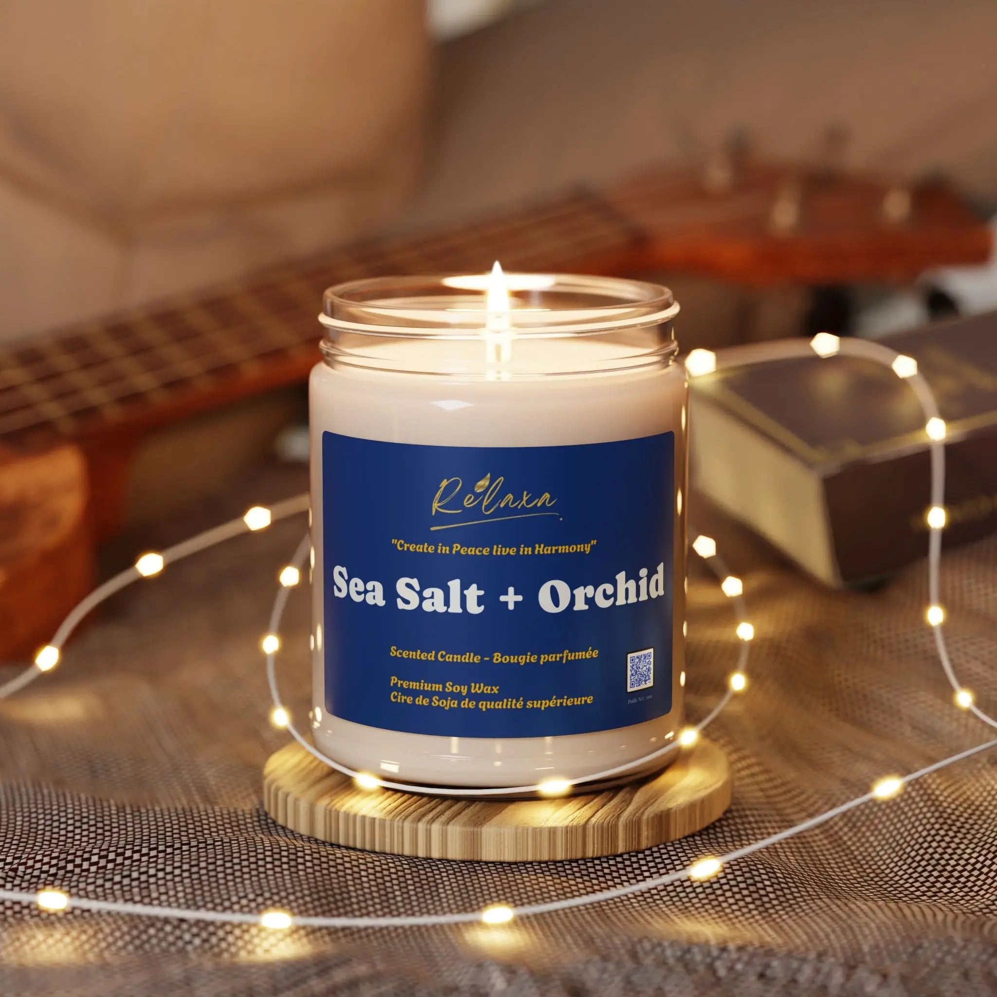 Relaxa Sea Salt + Orchid Candle Printify