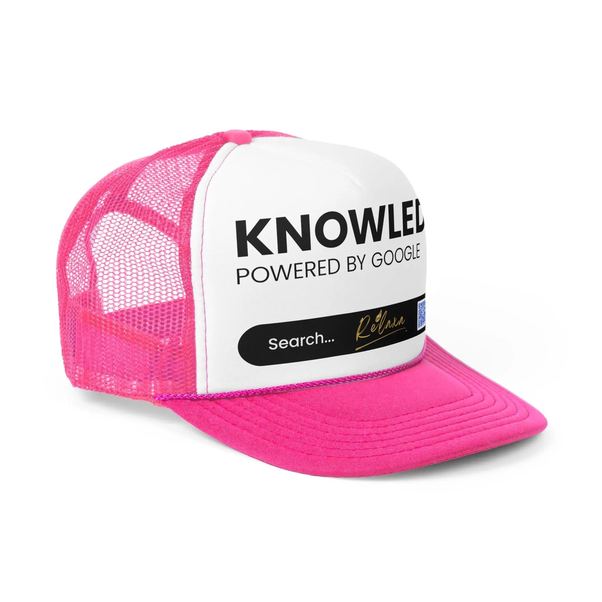 Knowledge is Power with Relaxa Trucker Cap - Powered by Google, Perfect Gift for Tech Lovers Printify