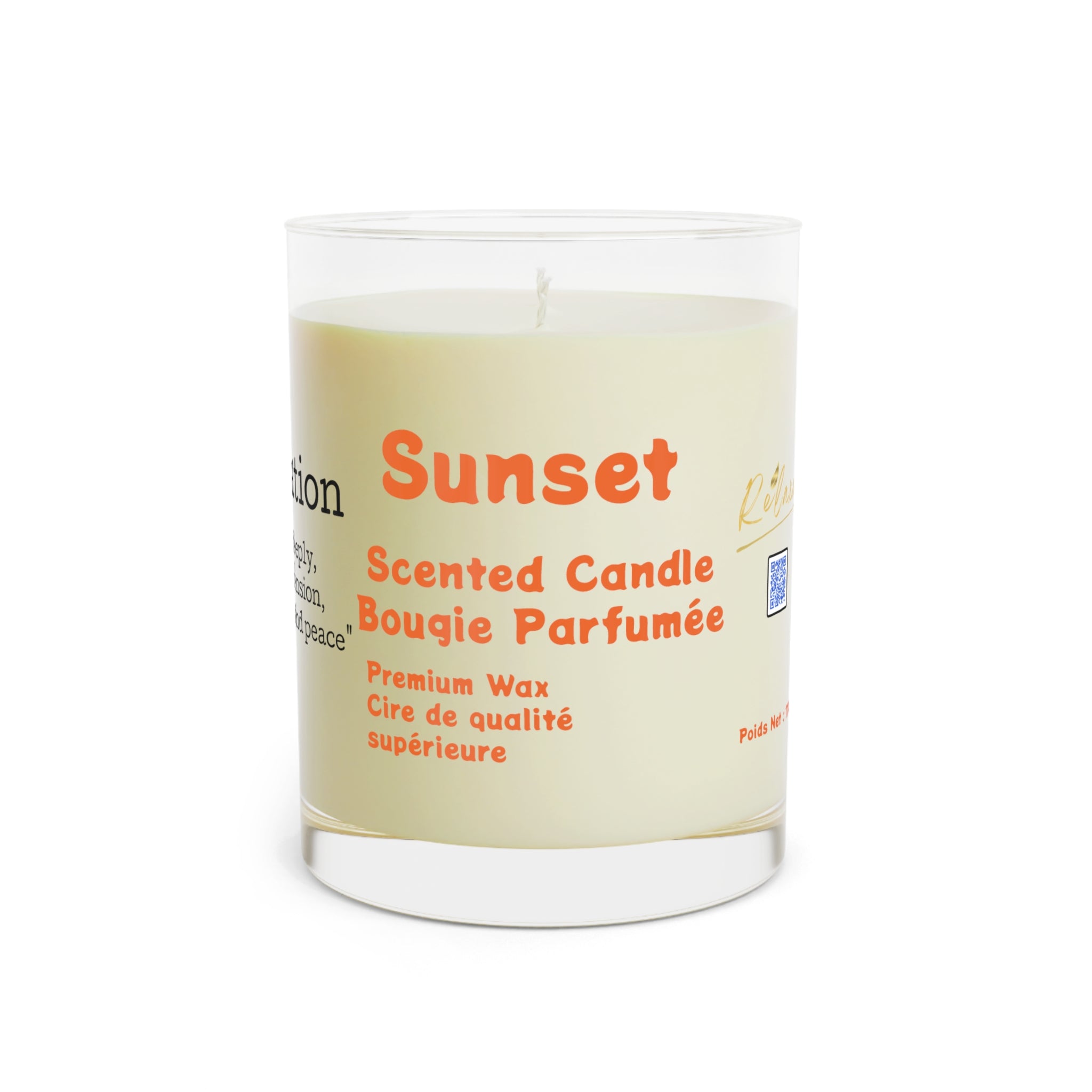 Relaxation Scented Candle - 11oz Full Glass with Inspirational Quote