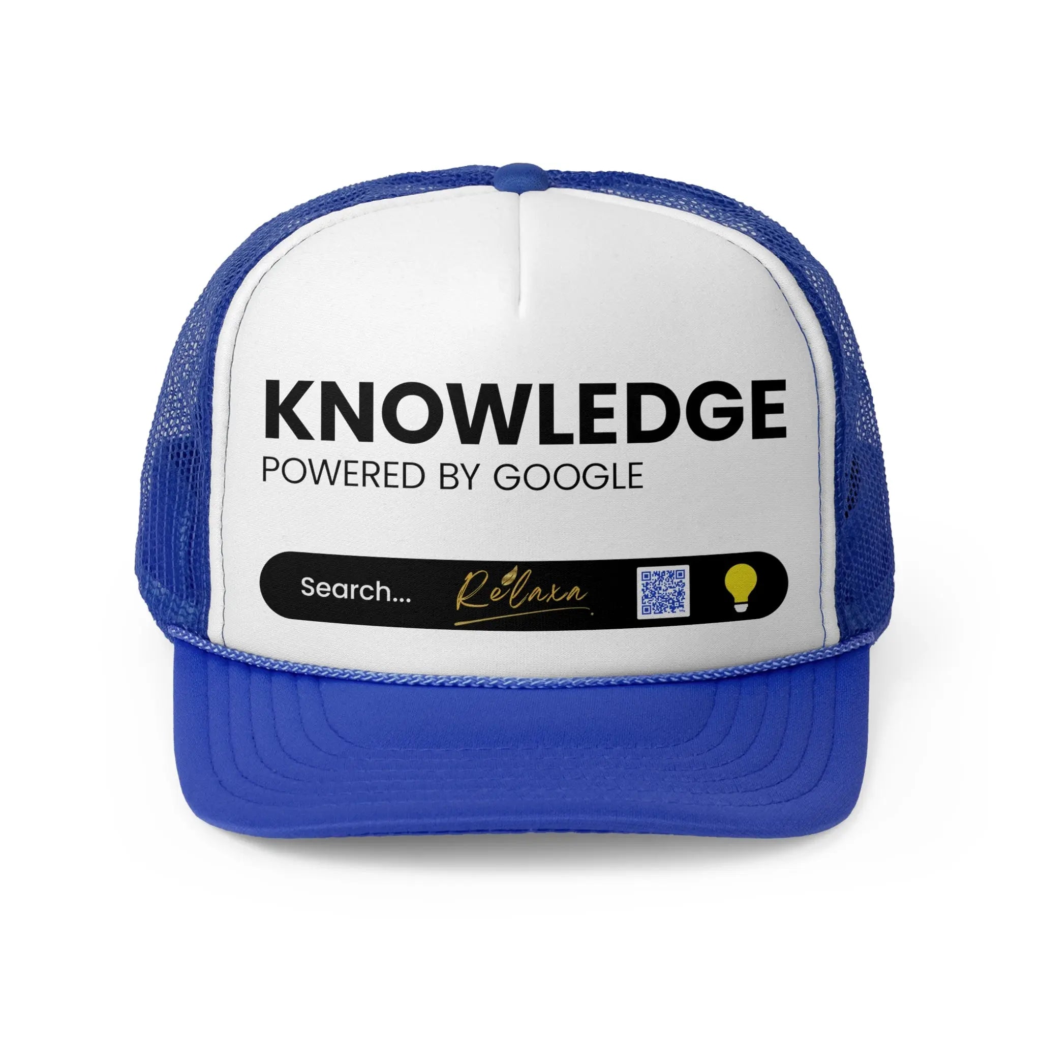 Knowledge is Power with Relaxa Trucker Cap - Powered by Google, Perfect Gift for Tech Lovers Printify