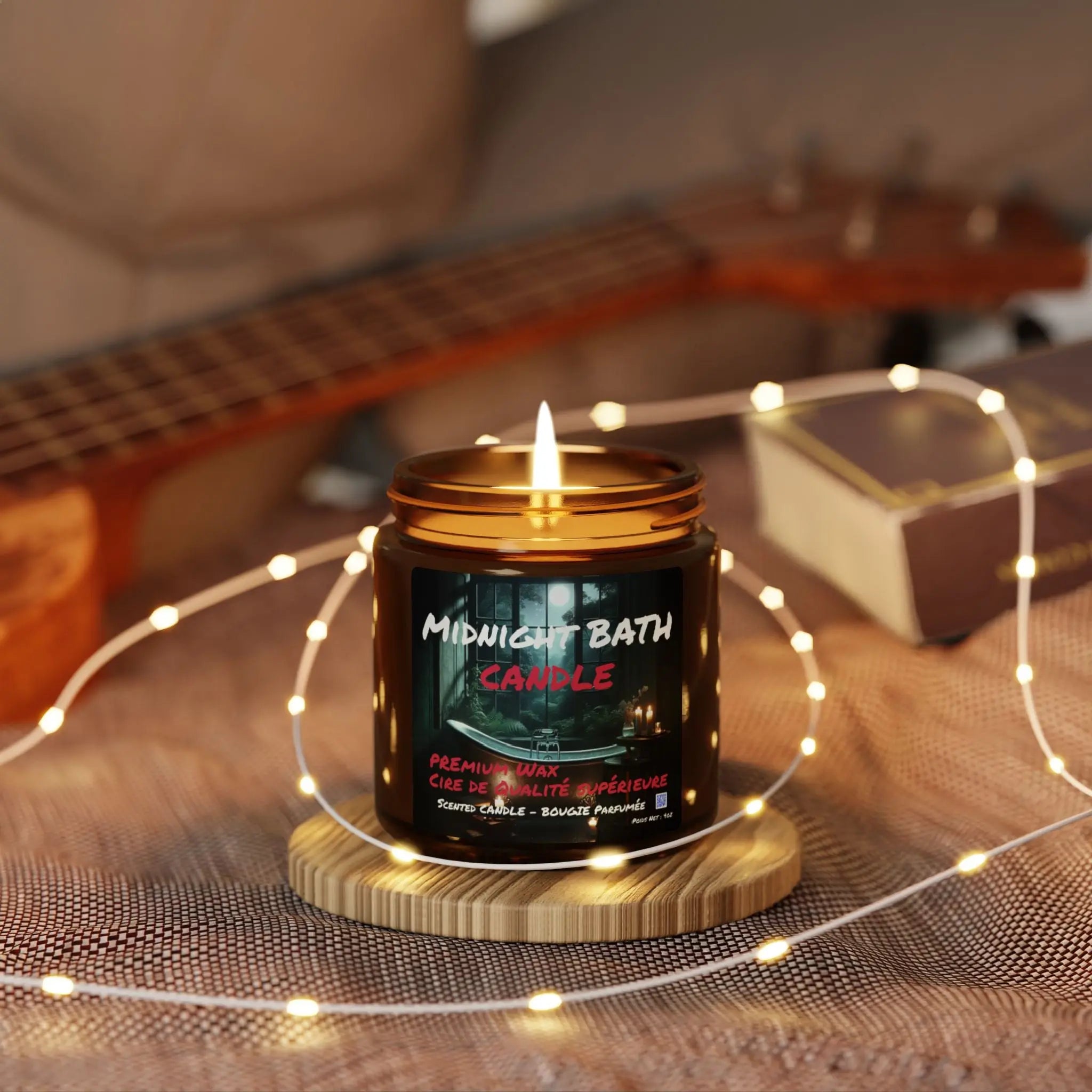 Midnight Bath Scented Soy Candle - Relaxing Ambiance for Self-Care Printify