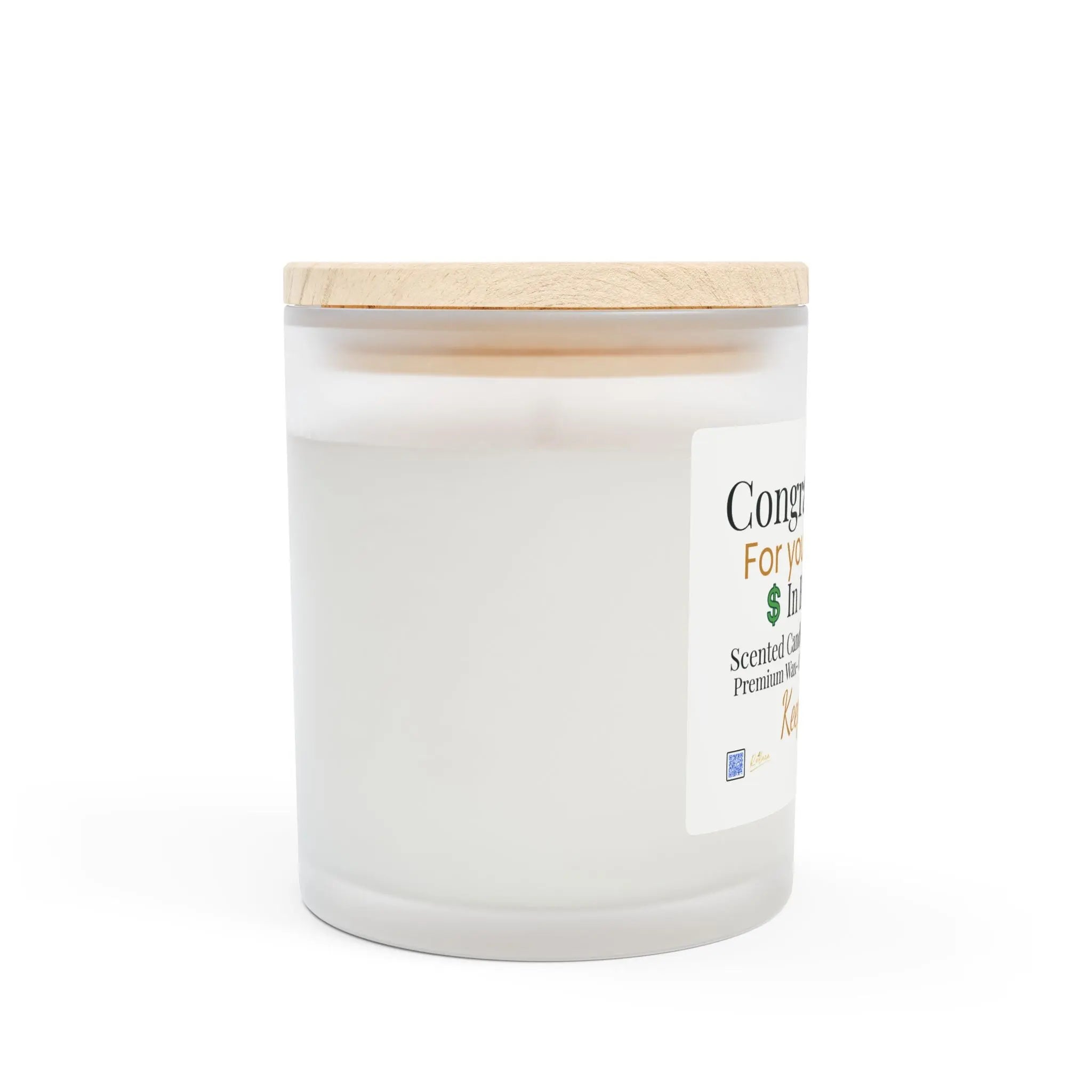 Frosted Glass Graduation Candle - Congratulations for your Business! Printify