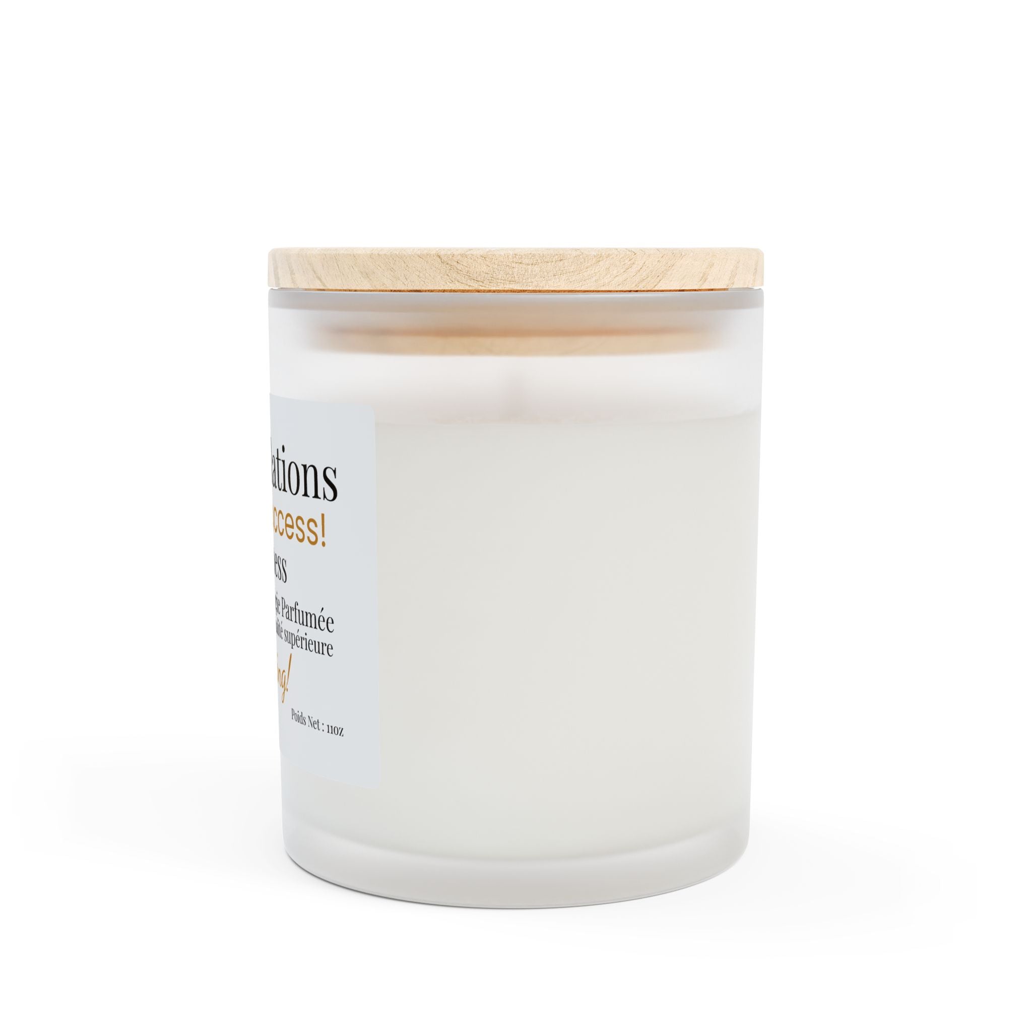 Frosted Glass Graduation Candle - Congratulations for your Business!