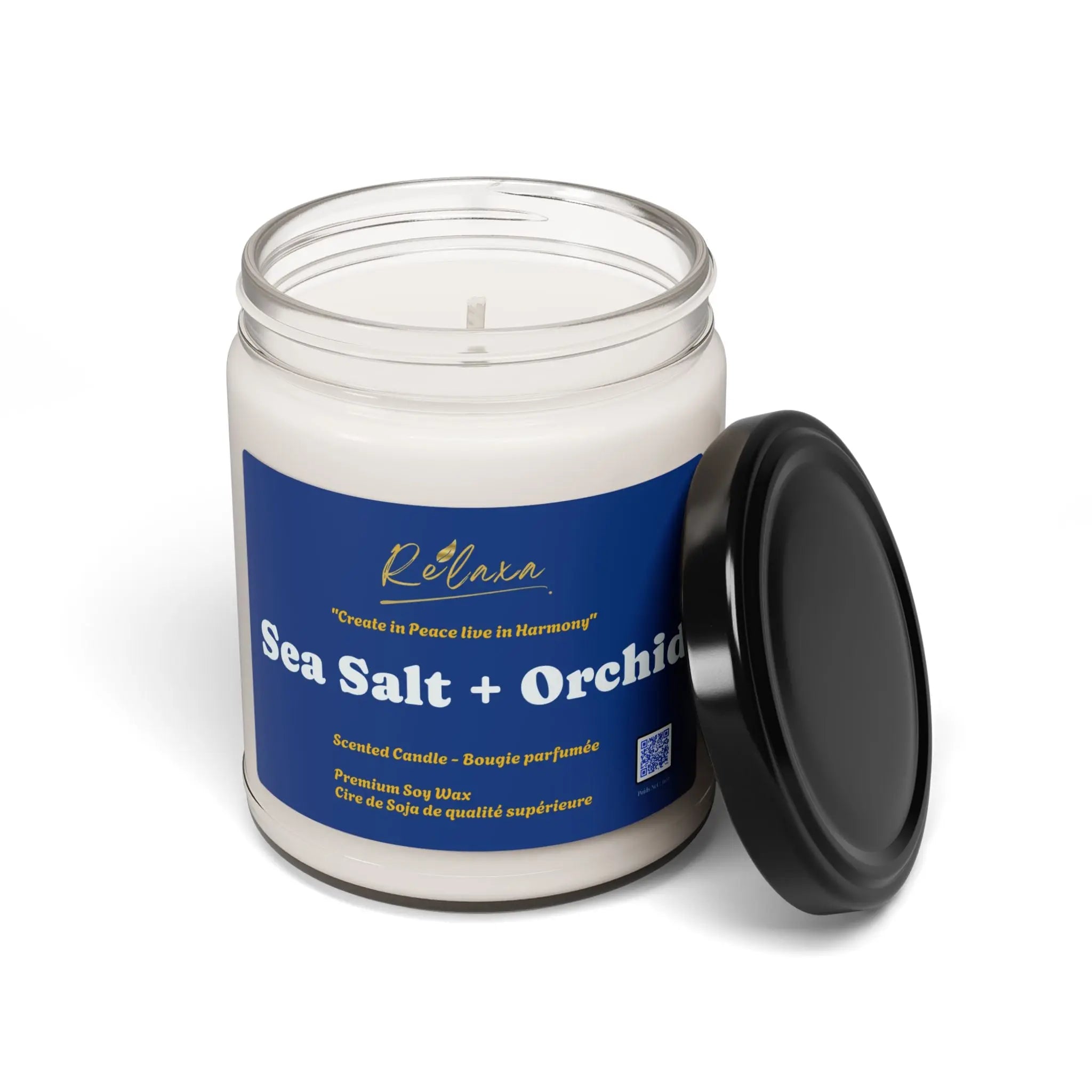 Relaxa Sea Salt + Orchid Candle Printify