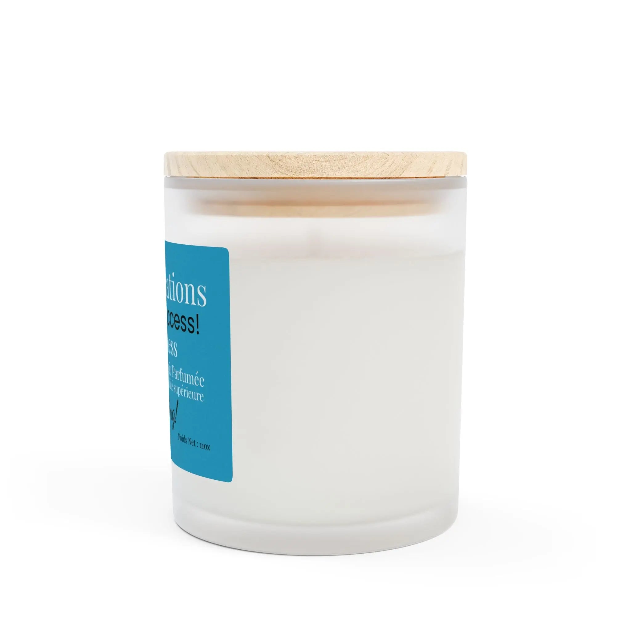 Frosted Glass Graduation Candle - Congratulations for your Business! Printify