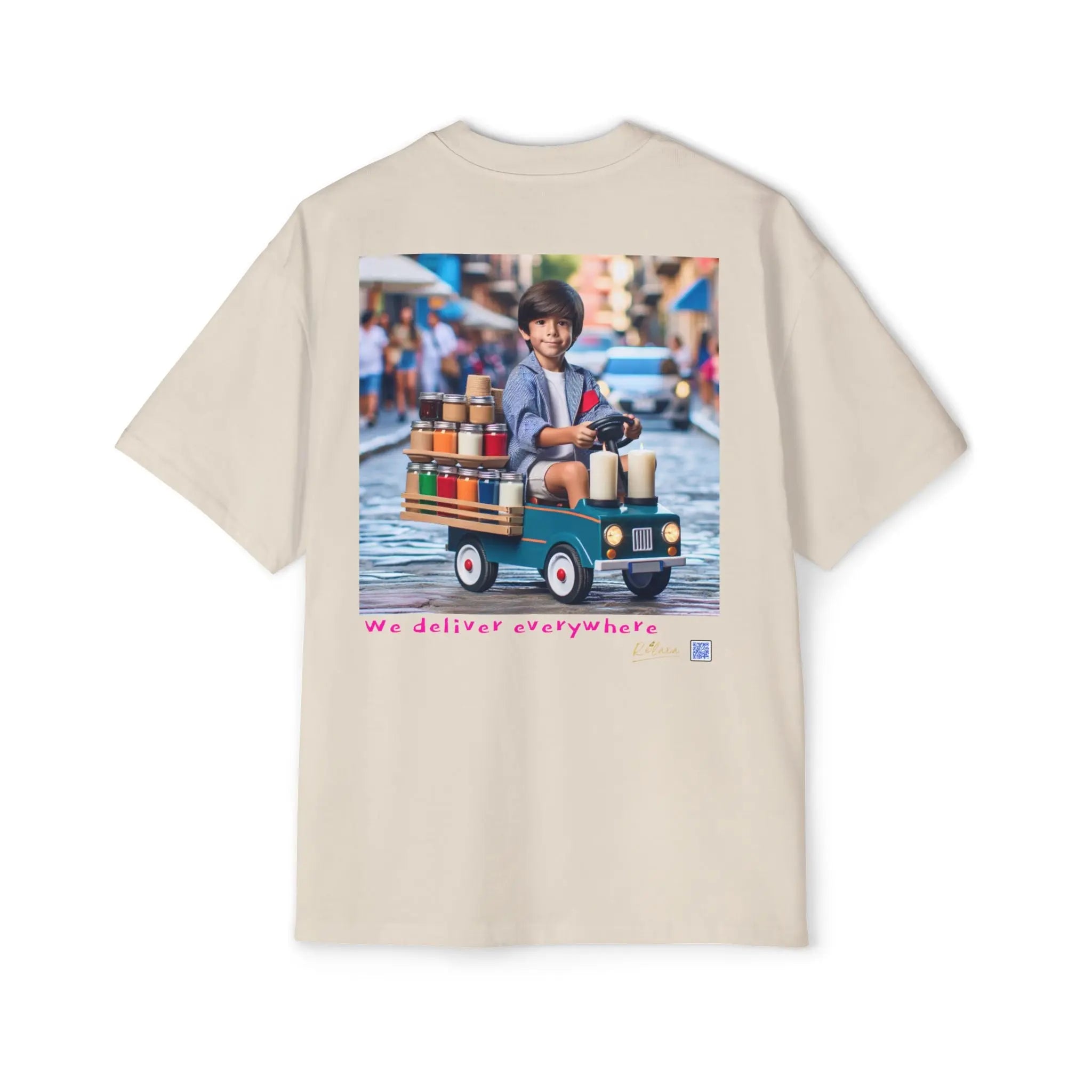 Relaxa Men's Heavy Oversized Tee - Relax & Deliver Graphic Tee Printify