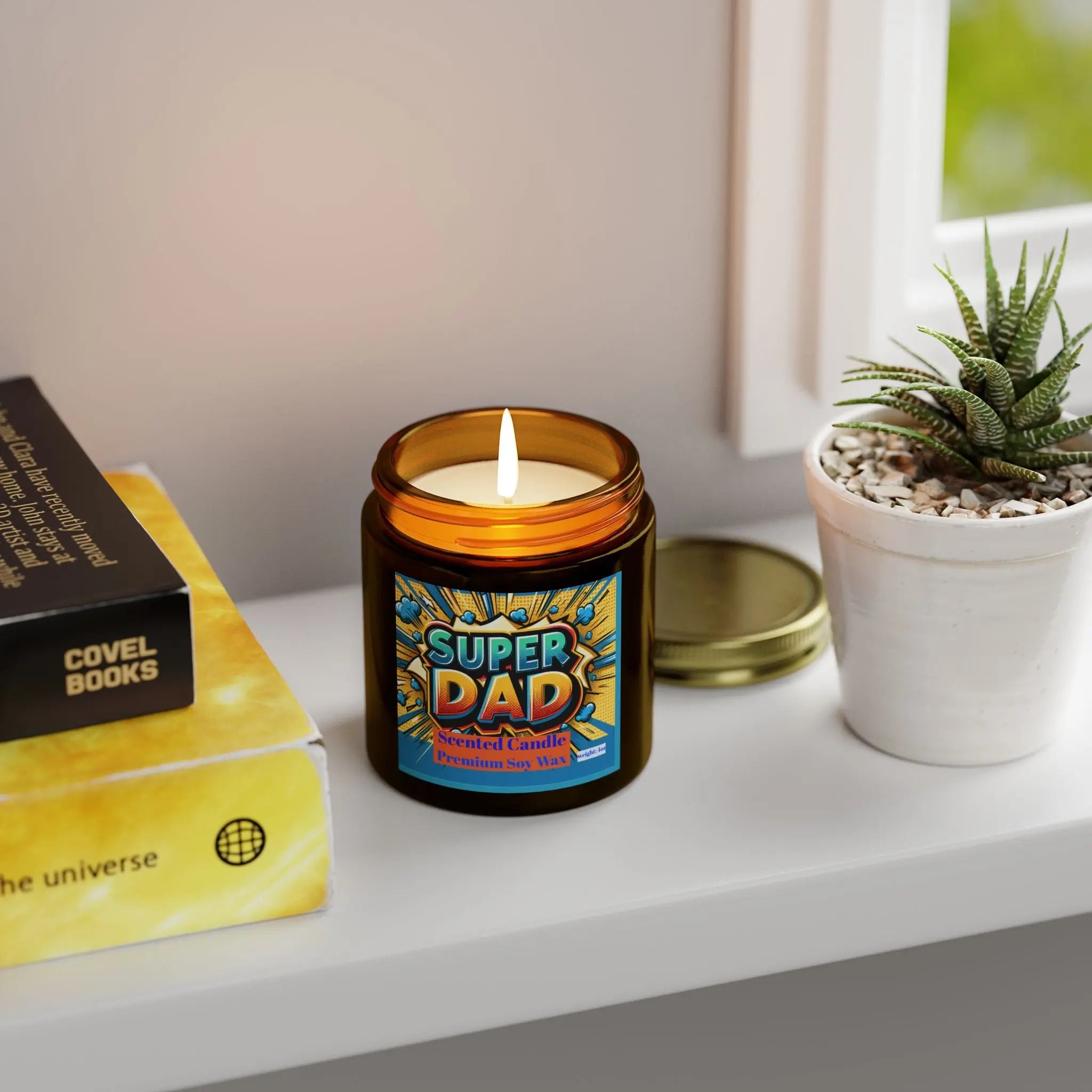 Super Dad Scented Candle - Premium Coconut Apricot Wax - Perfect Gift for Father's Day Printify