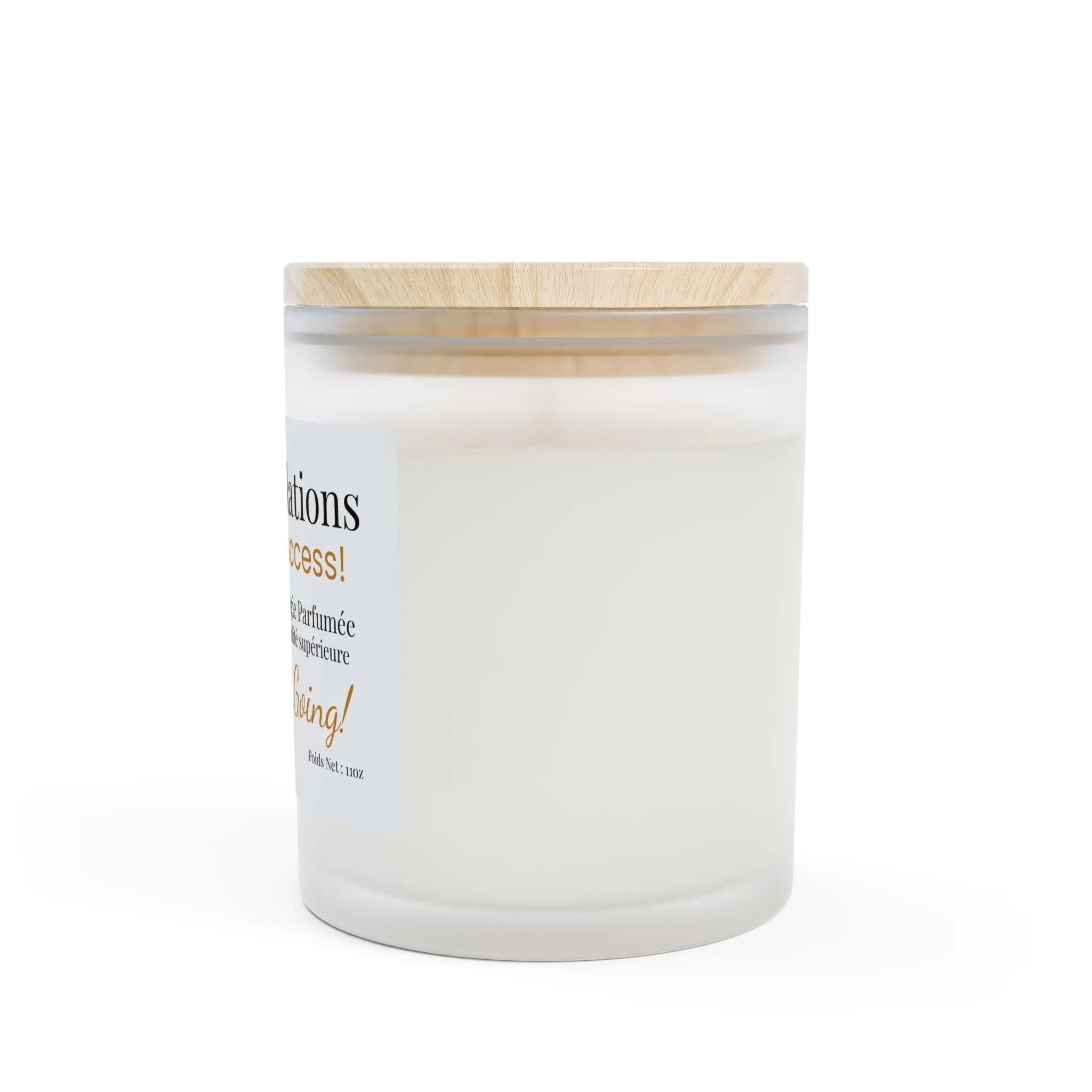 Frosted Glass Graduation Candle - Congratulations for your Business! Printify