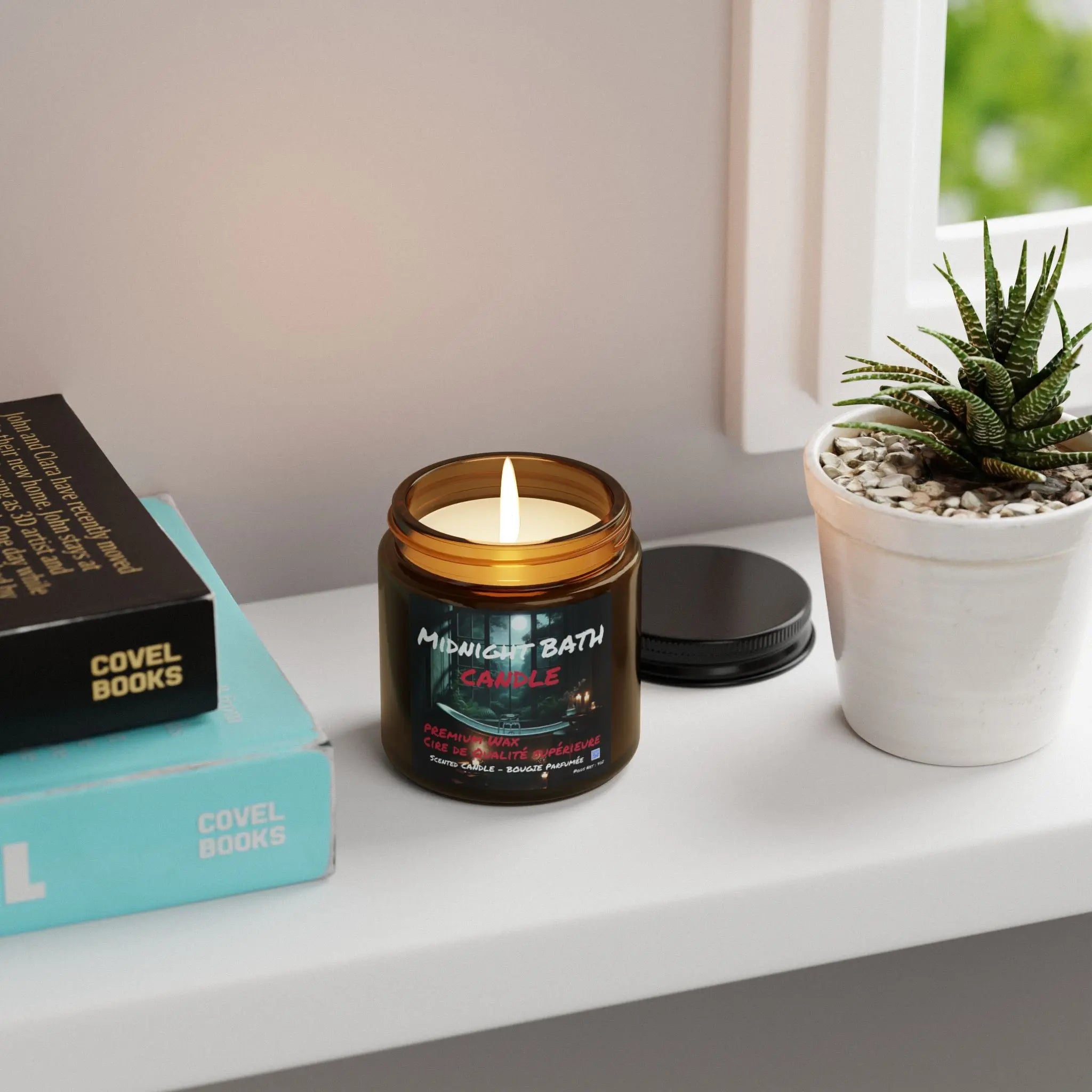 Midnight Bath Scented Soy Candle - Relaxing Ambiance for Self-Care Printify