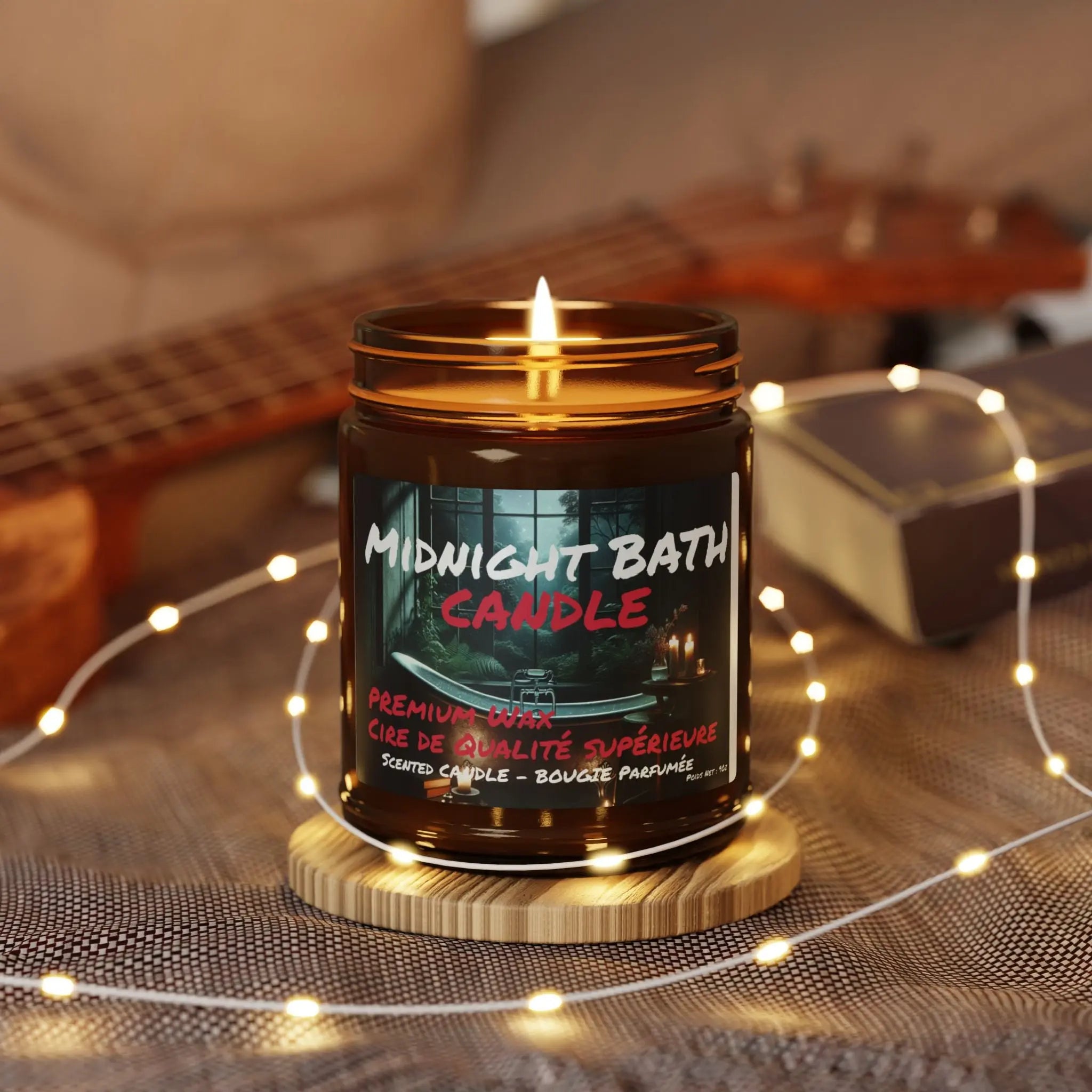 Midnight Bath Scented Soy Candle - Relaxing Ambiance for Self-Care Printify