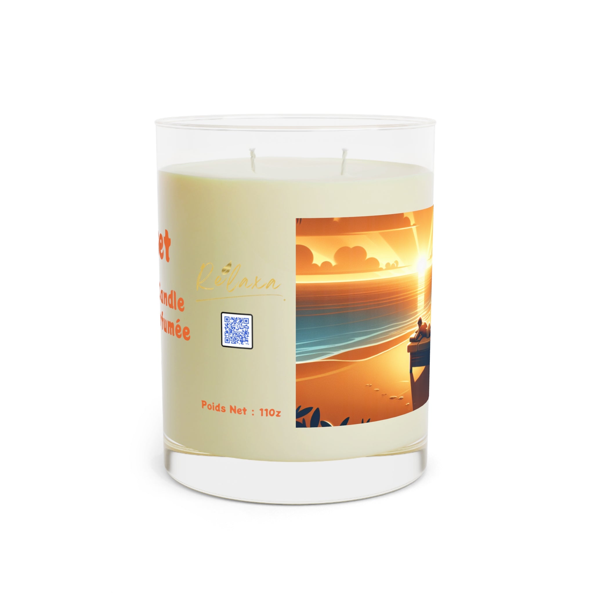 Relaxation Scented Candle - 11oz Full Glass with Inspirational Quote