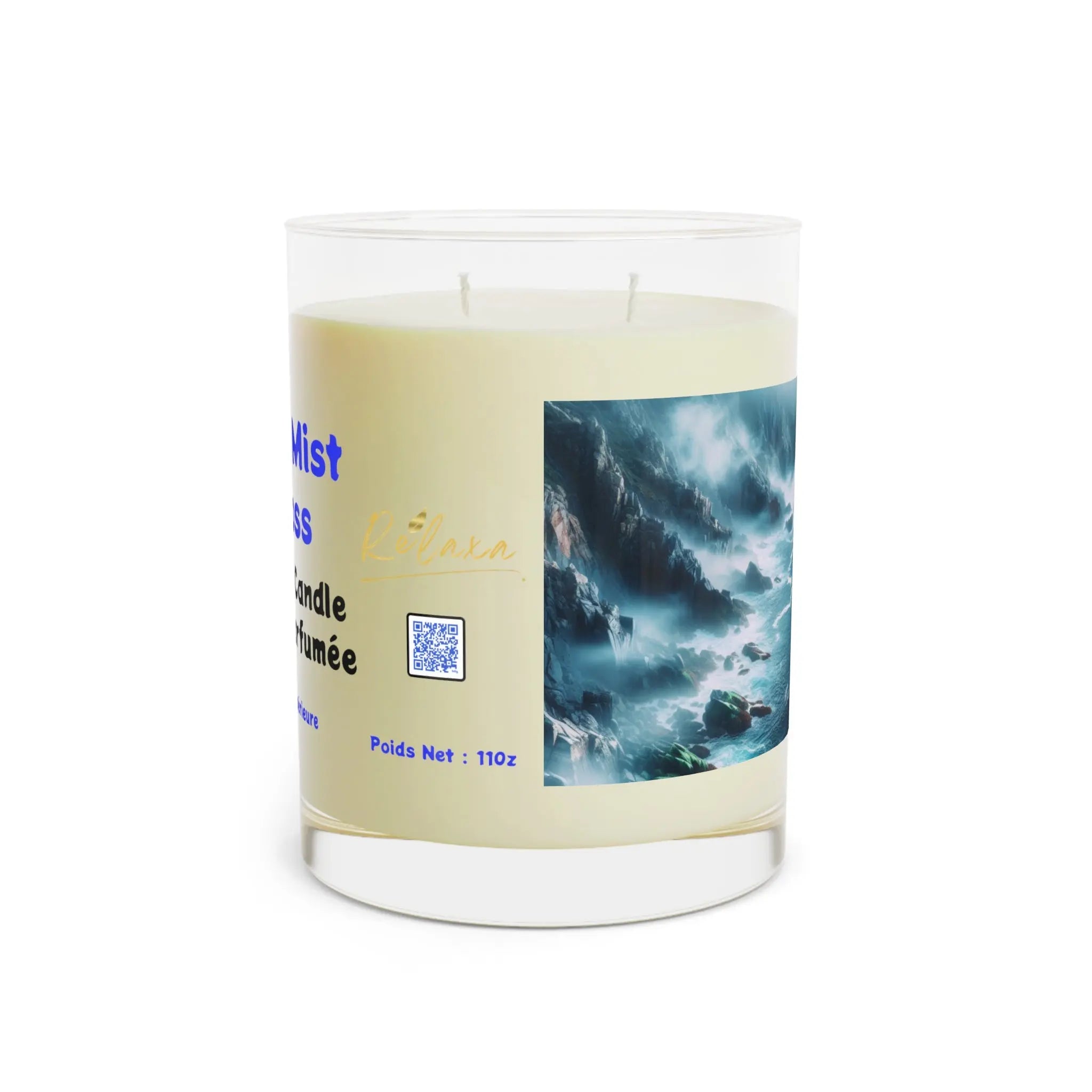 Relaxation Scented Candle - 11oz Full Glass with Inspirational Quote Printify