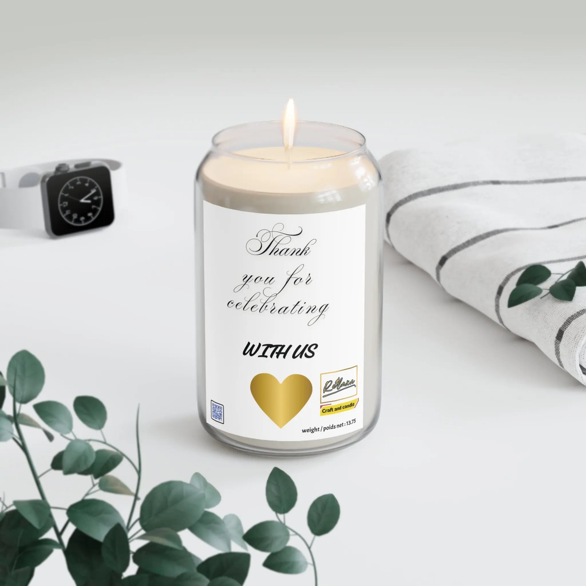 Scented Candle - Gratitude, Thank You for Celebrating, Wedding, Anniversary, Hostess Gift, Relaxation, Home Decor - 13.75oz Relaxa Candle Canada