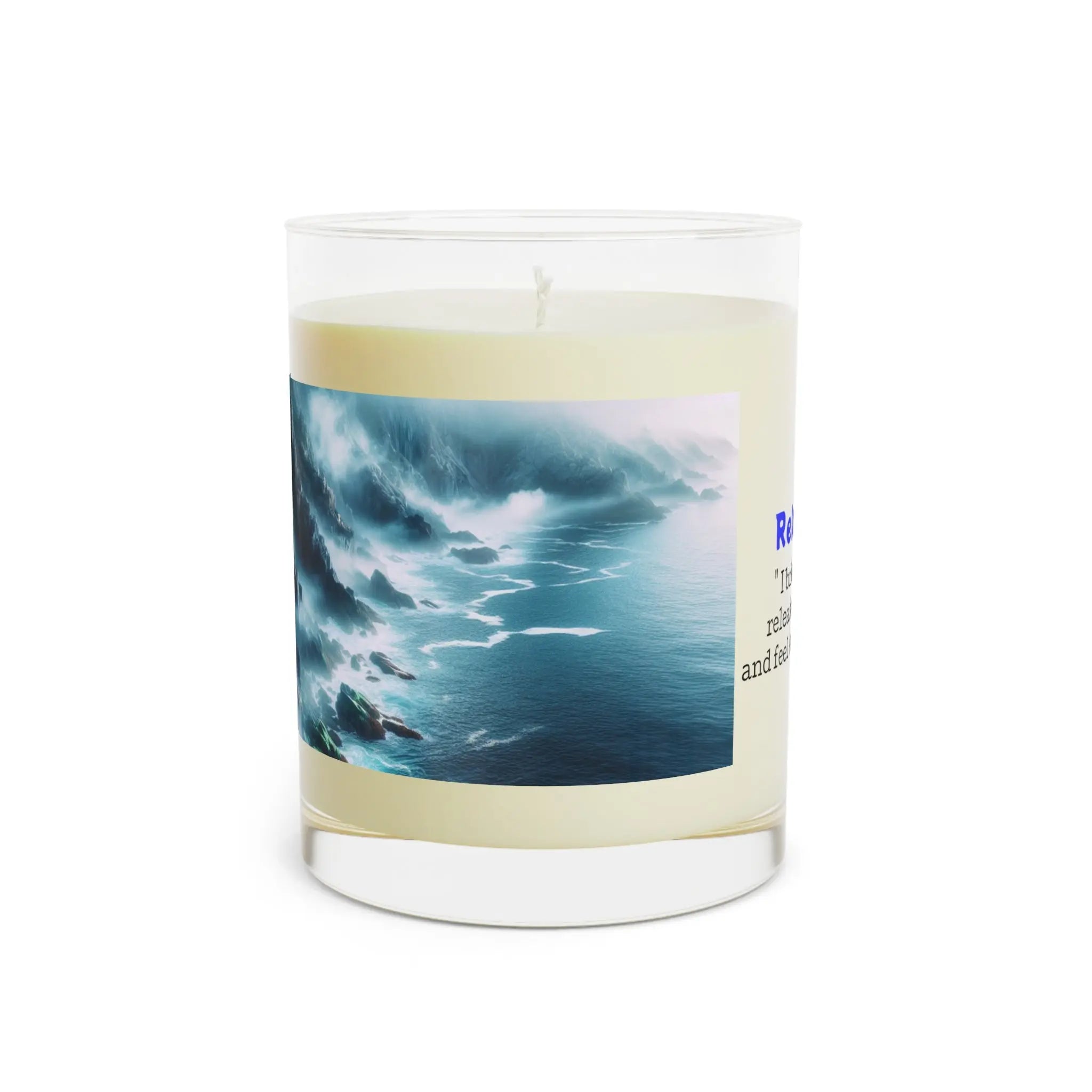 Relaxation Scented Candle - 11oz Full Glass with Inspirational Quote Printify
