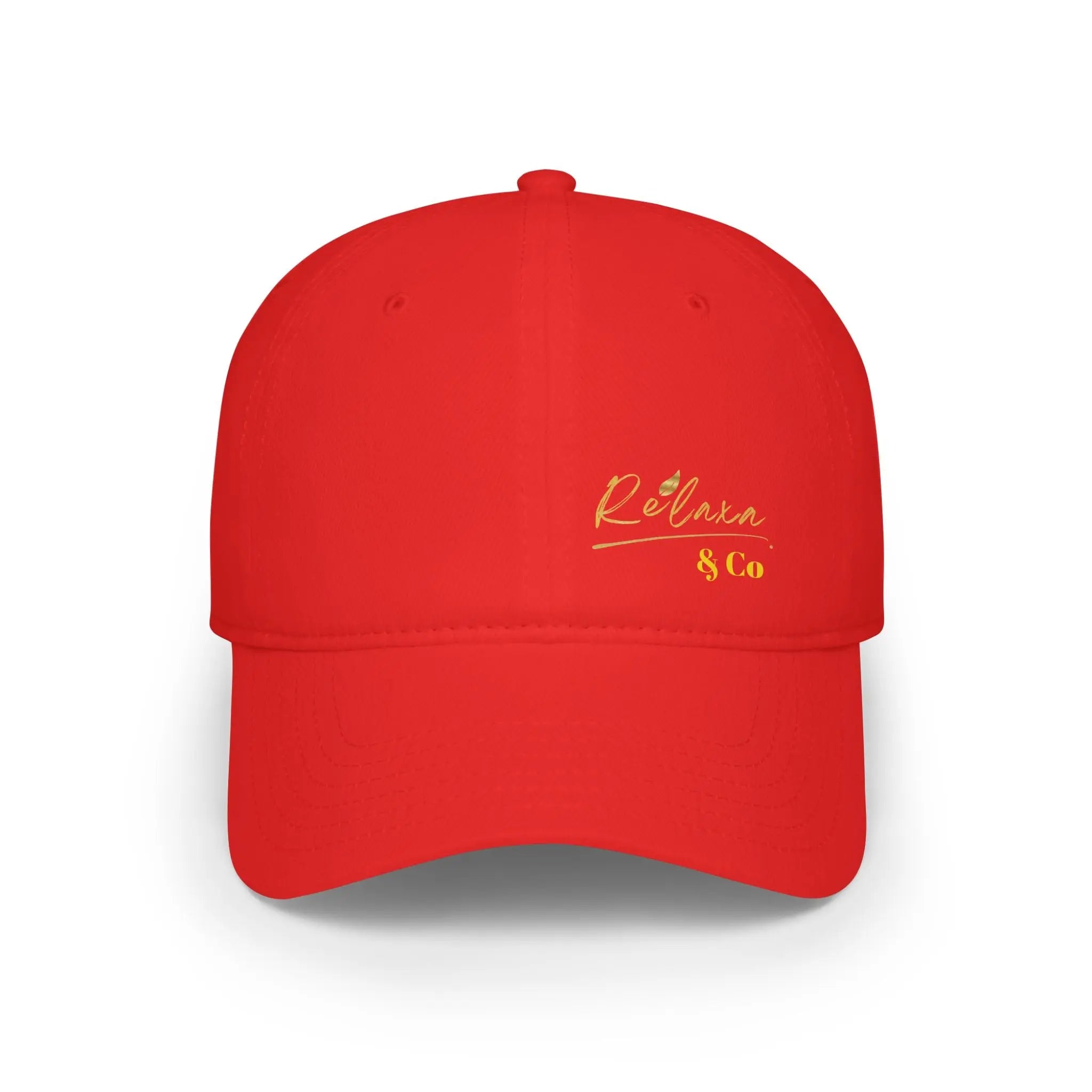 Relaxa Red Baseball Cap - Stylish Low Profile Cap for Casual Outings Printify