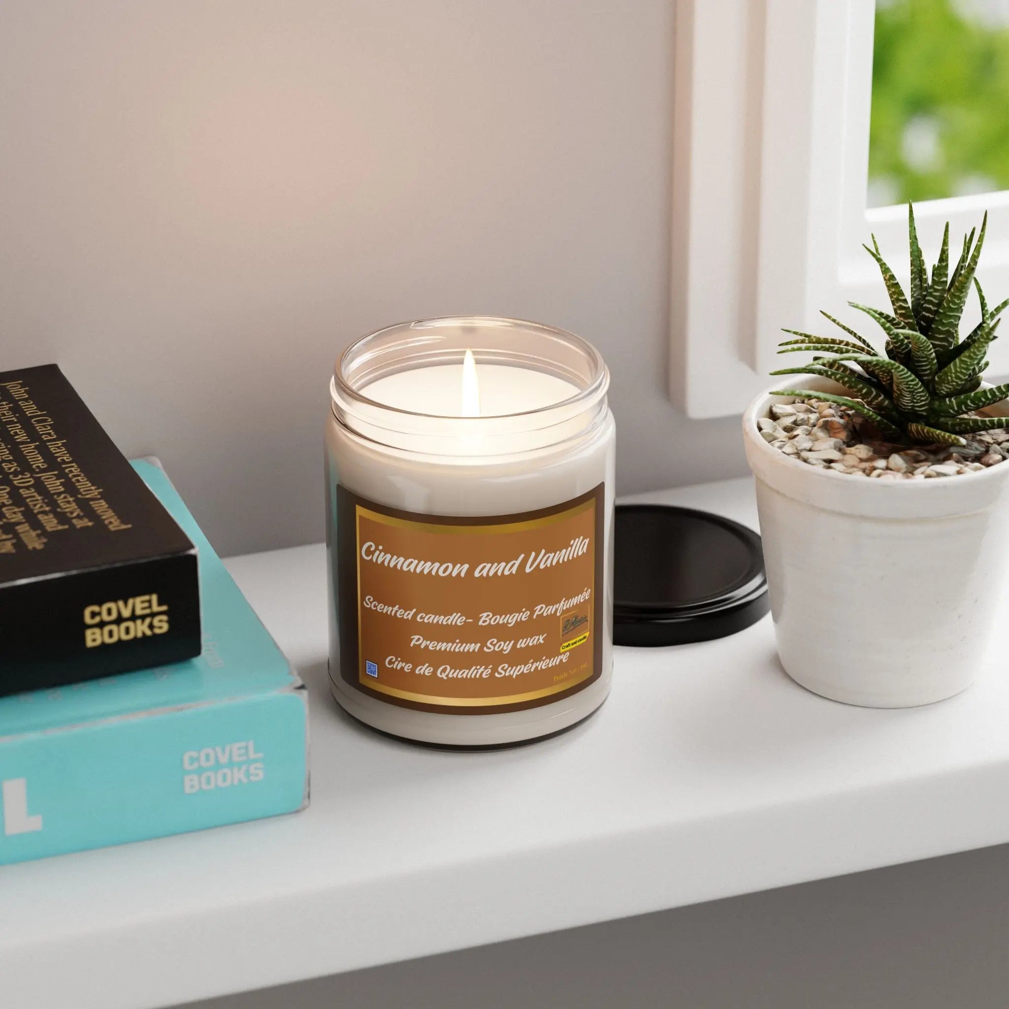 Soy Candle, Cinnamon and Vanilla Scented 9oz Relaxa Candle Canada