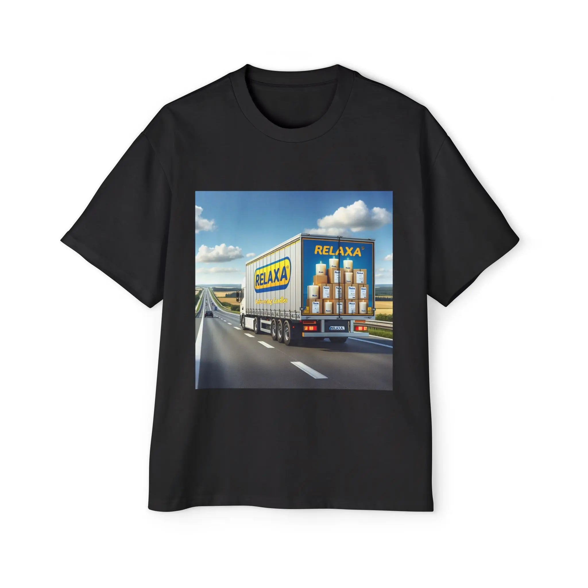 Relaxa Men's Heavy Oversized Tee - Relax & Deliver Graphic Tee Printify