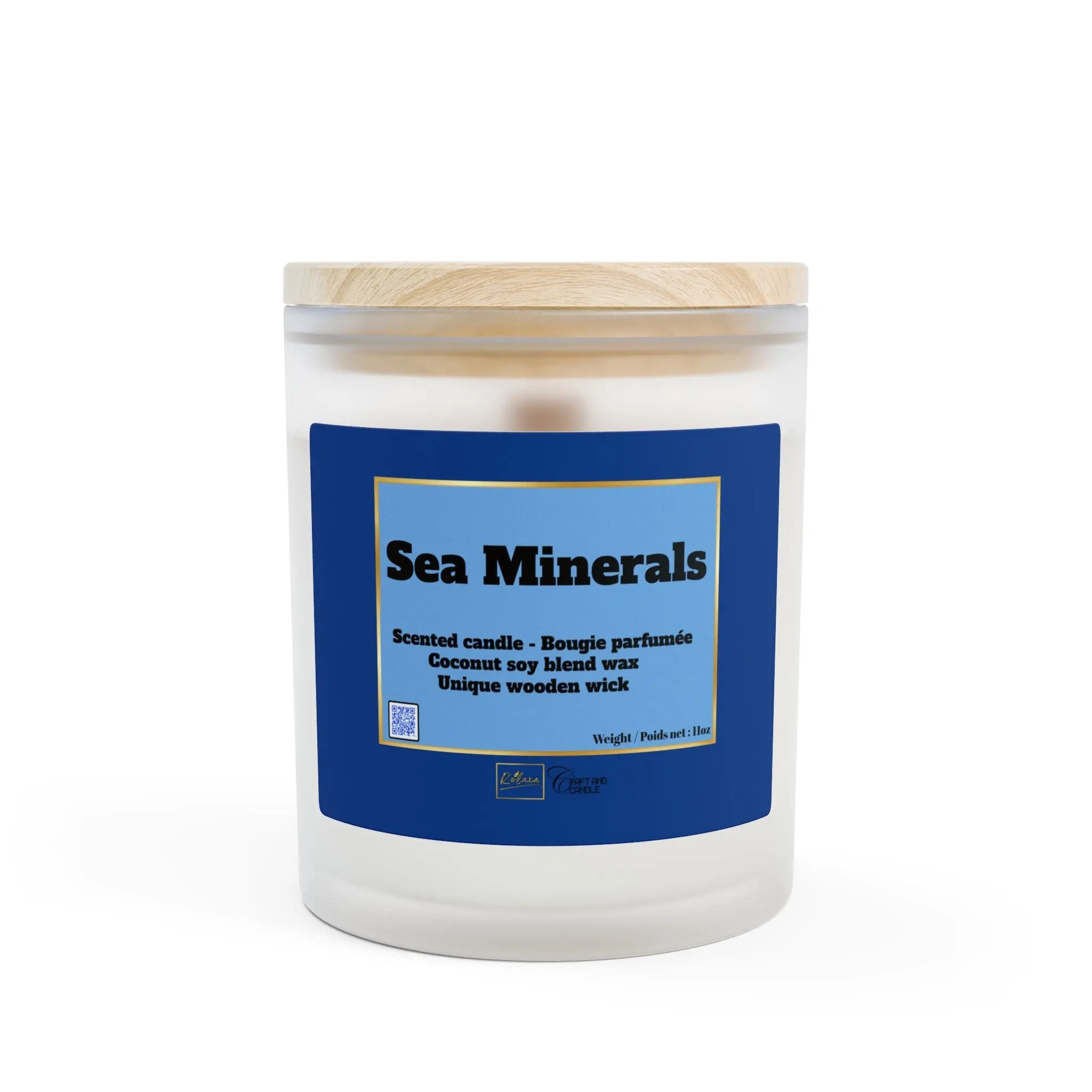 Sea Minerals Candle - 11oz Frosted Glass Candle Relaxa Candle Canada