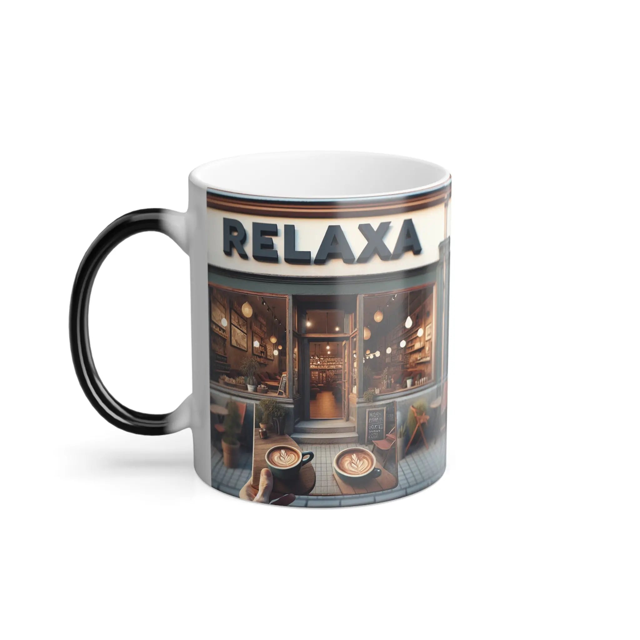 Cozy Color Morphing Coffee Mug - Relax at Your Favorite Cafe Design Printify