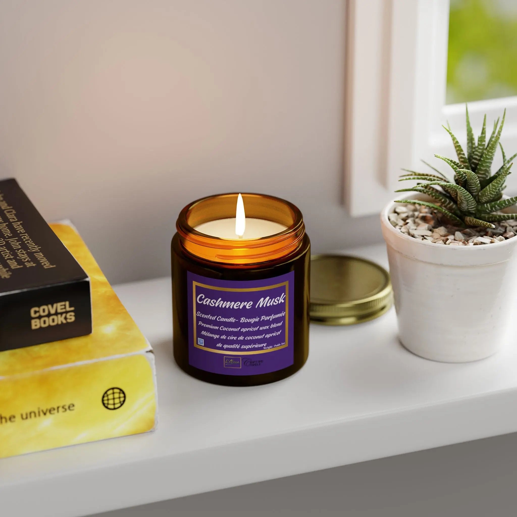 Candle, Cashmere Musk Scented Coconut Apricot Relaxa Candle Canada