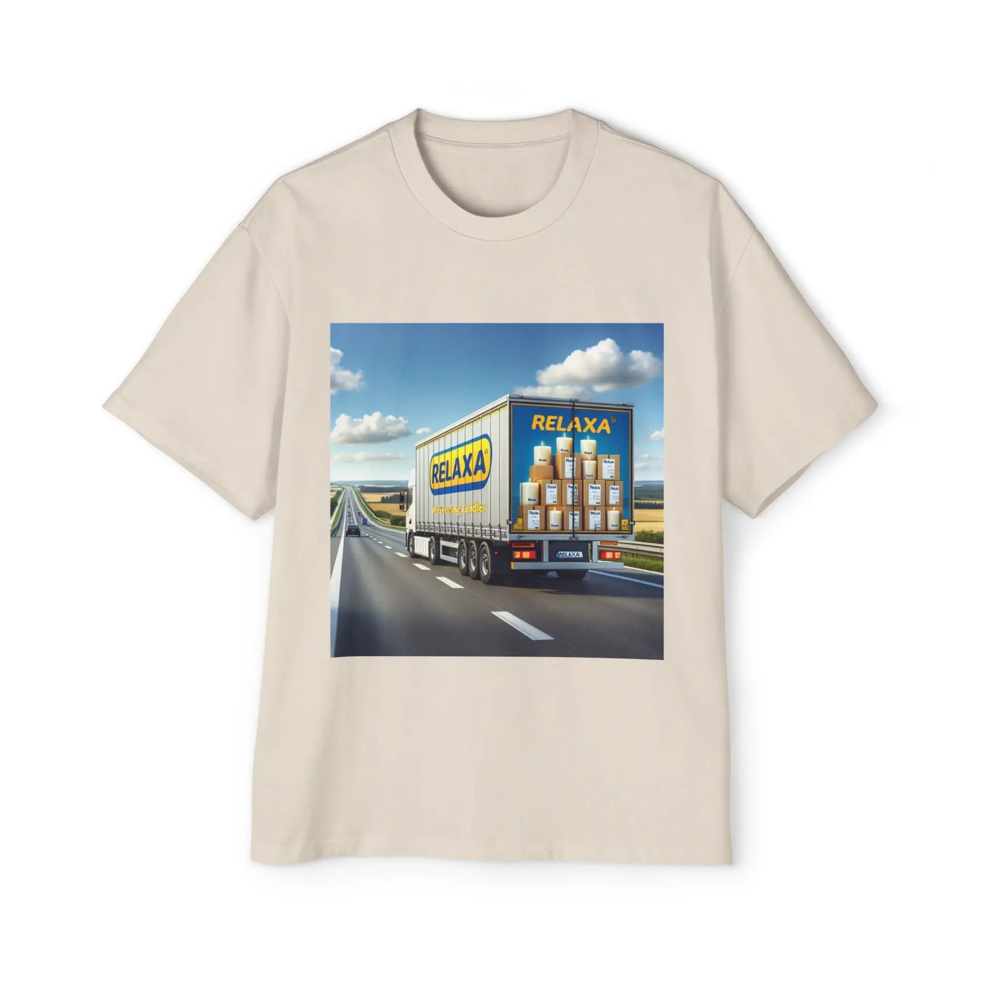 Relaxa Men's Heavy Oversized Tee - Relax & Deliver Graphic Tee Printify