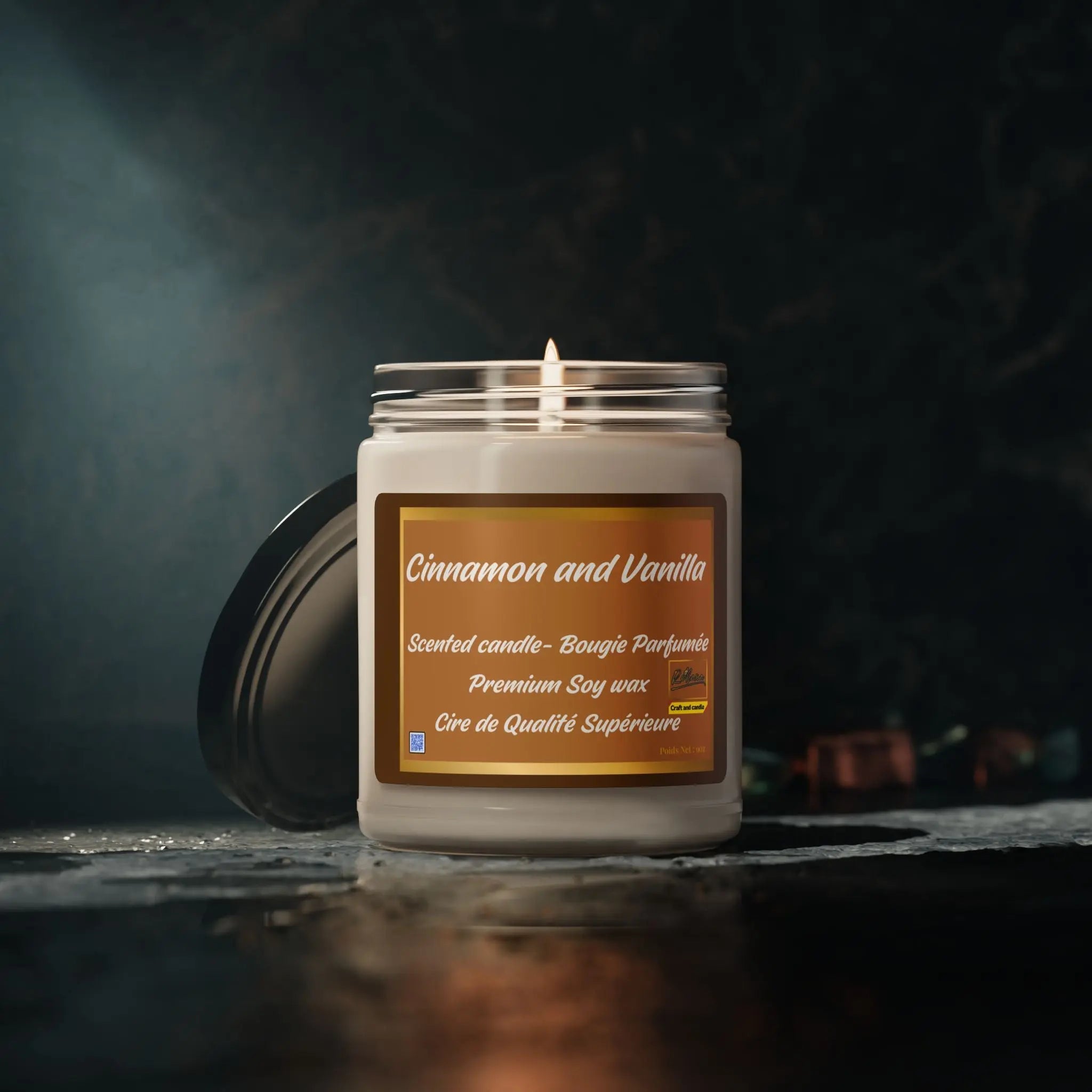 Soy Candle, Cinnamon and Vanilla Scented 9oz Relaxa Candle Canada