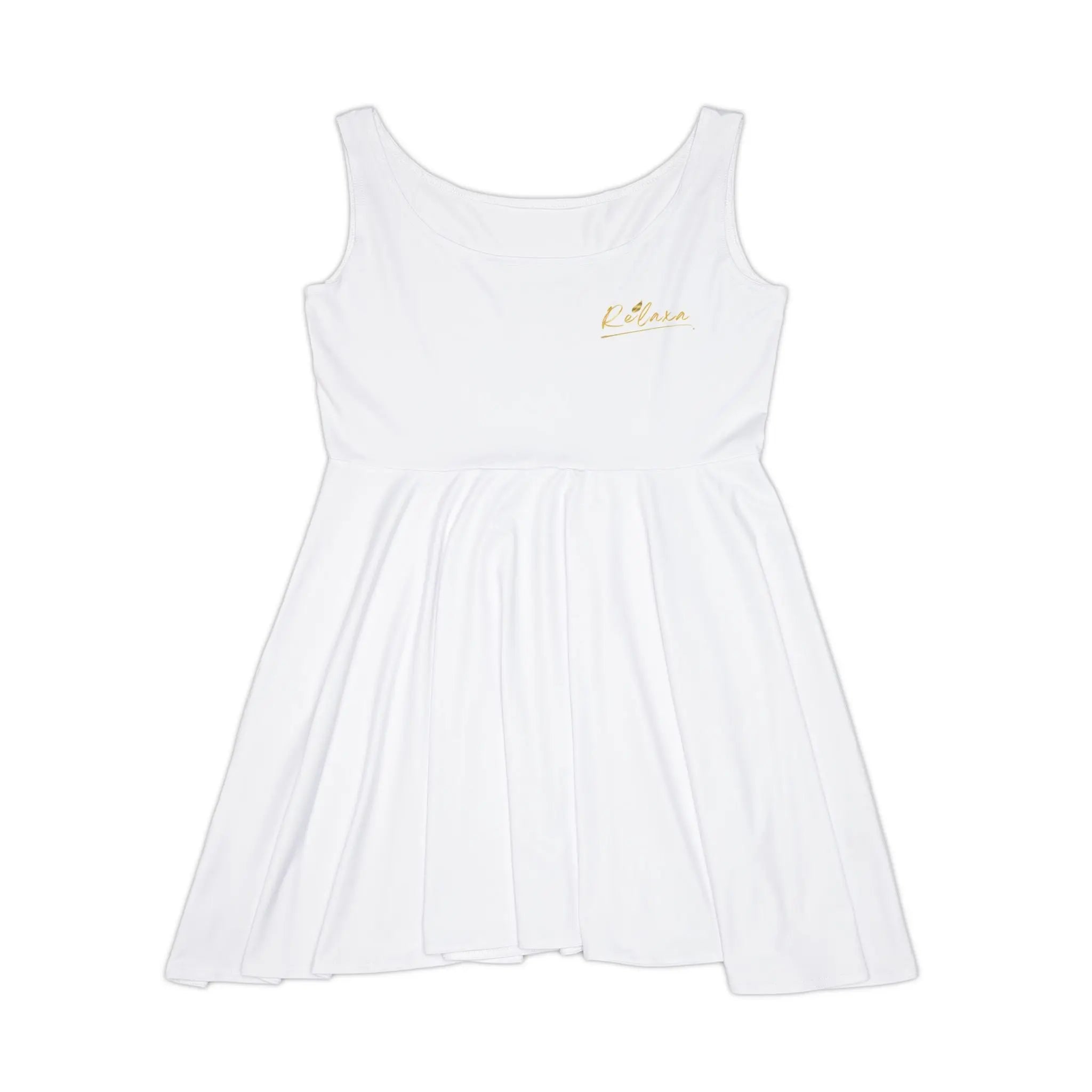 Chic Women's Skater Dress - Elegant White Casual Style Printify