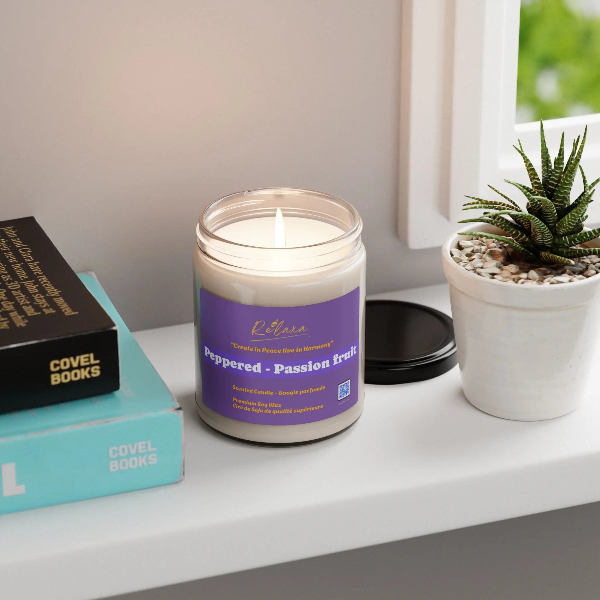 Peppered Passion fruit Scented Candle by Relaxa Printify