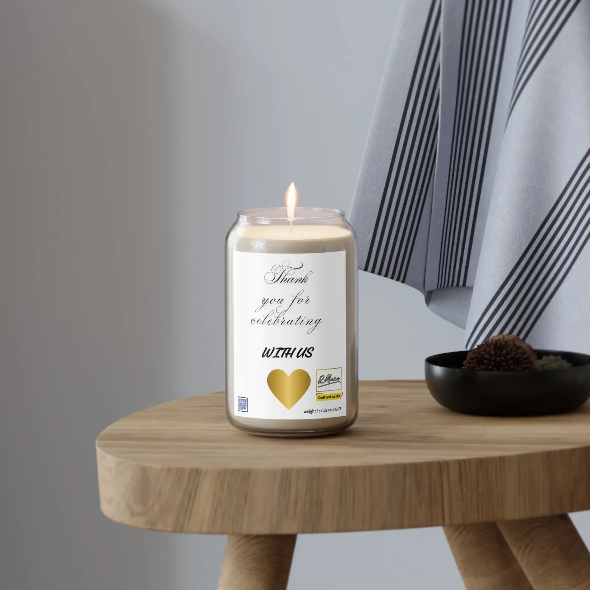 Scented Candle - Gratitude, Thank You for Celebrating, Wedding, Anniversary, Hostess Gift, Relaxation, Home Decor - 13.75oz Relaxa Candle Canada