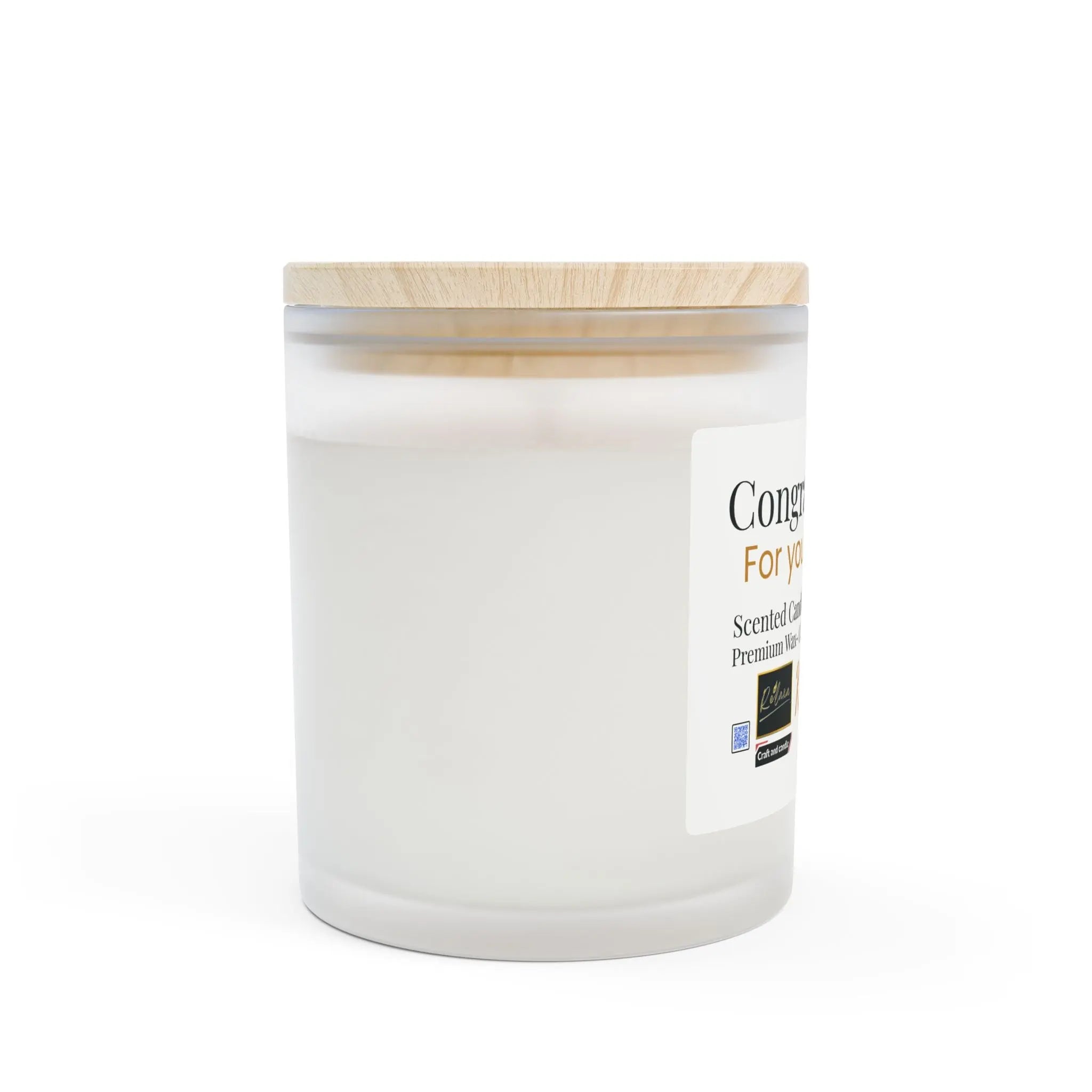Frosted Glass Graduation Candle - Congratulations for your Business! Printify