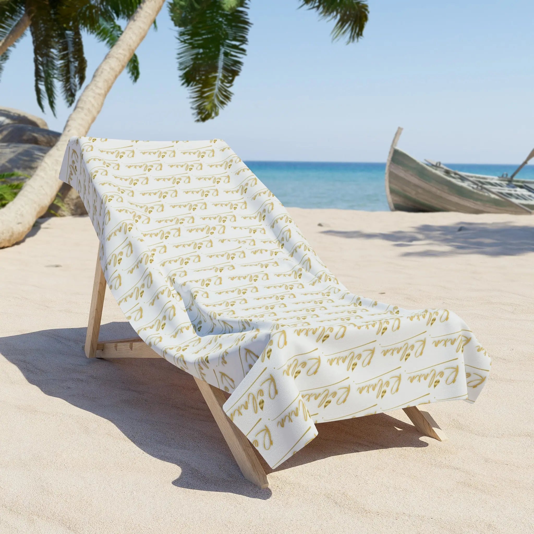 Elegant Beach Towel, Summer Poolside Accessory, Luxurious Sunbathing Gear, Unique Gift for Beach Lovers, Stylish Beach Decor Printify