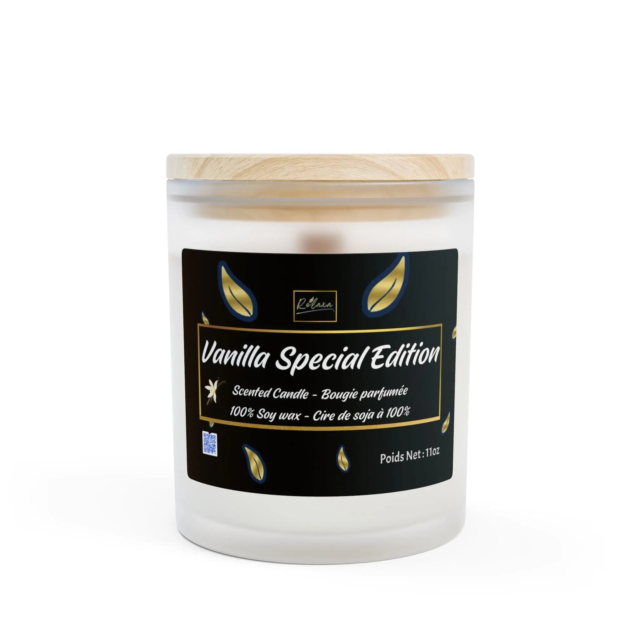 Candle, Vanilla Special Edition, 11oz Frosted Glass Relaxa Candle Canada