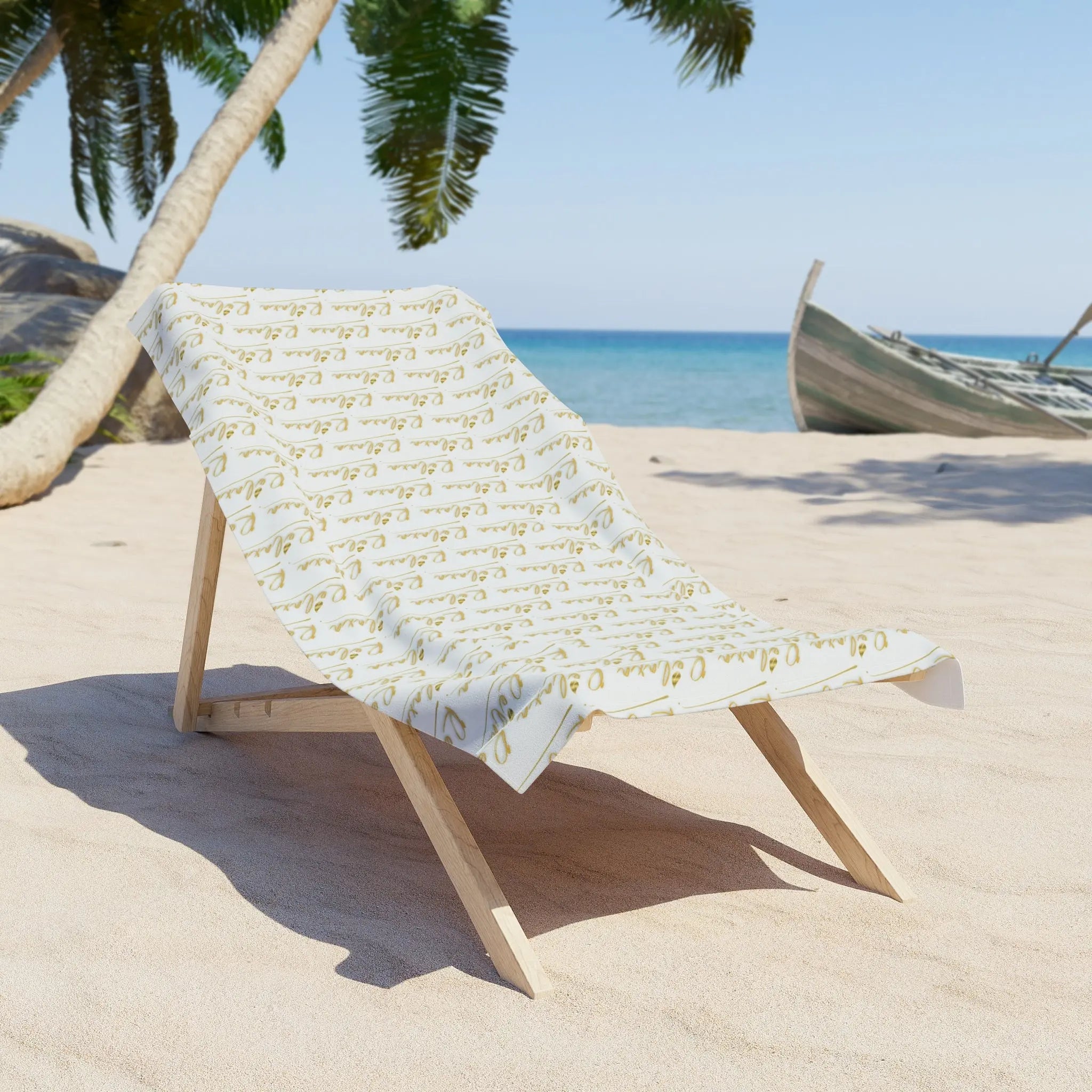 Elegant Beach Towel, Summer Poolside Accessory, Luxurious Sunbathing Gear, Unique Gift for Beach Lovers, Stylish Beach Decor Printify