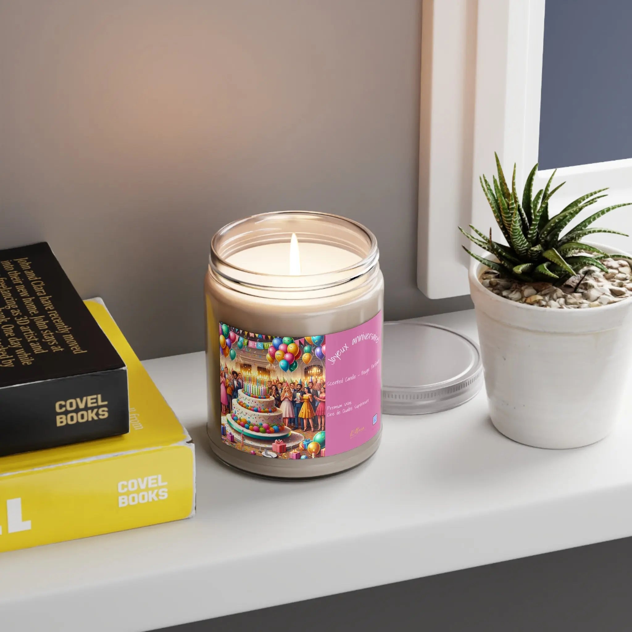 Joyeux anniversaires Scented Candle - 9oz Party Vibes Printify