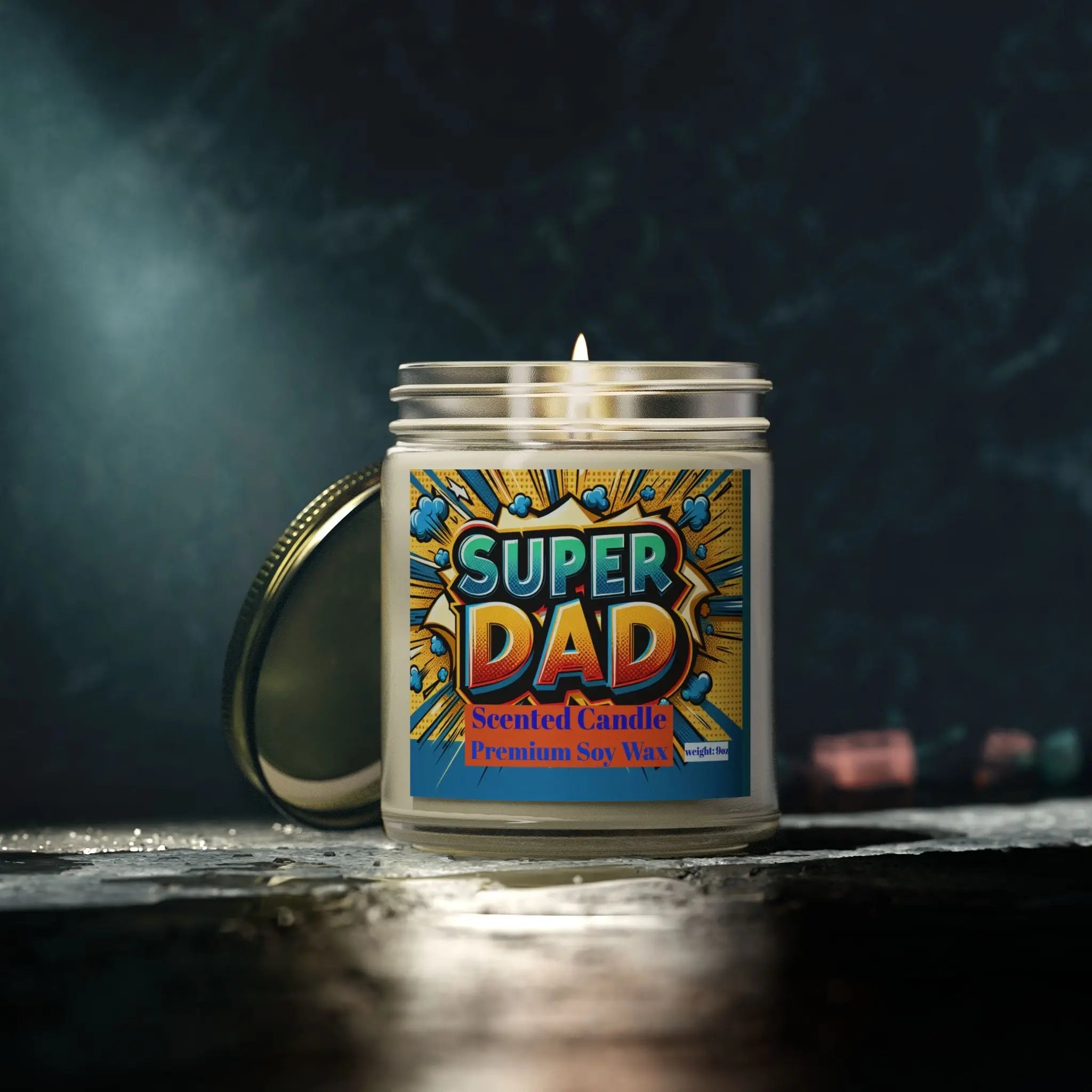 Super Dad Scented Candle - Premium Coconut Apricot Wax - Perfect Gift for Father's Day Printify