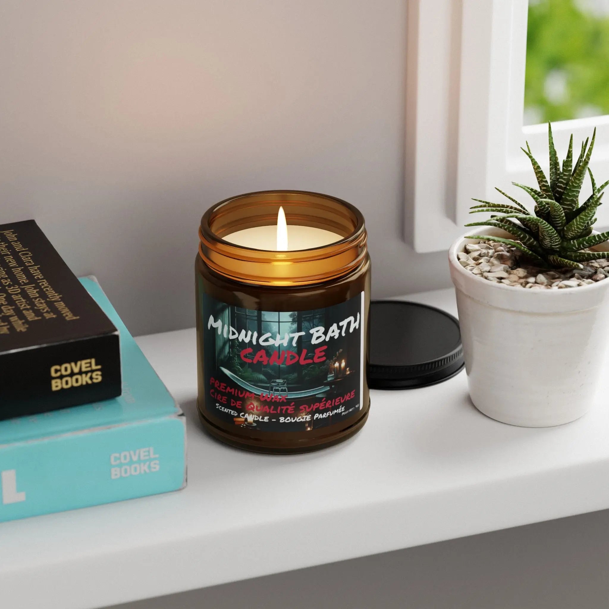 Midnight Bath Scented Soy Candle - Relaxing Ambiance for Self-Care Printify