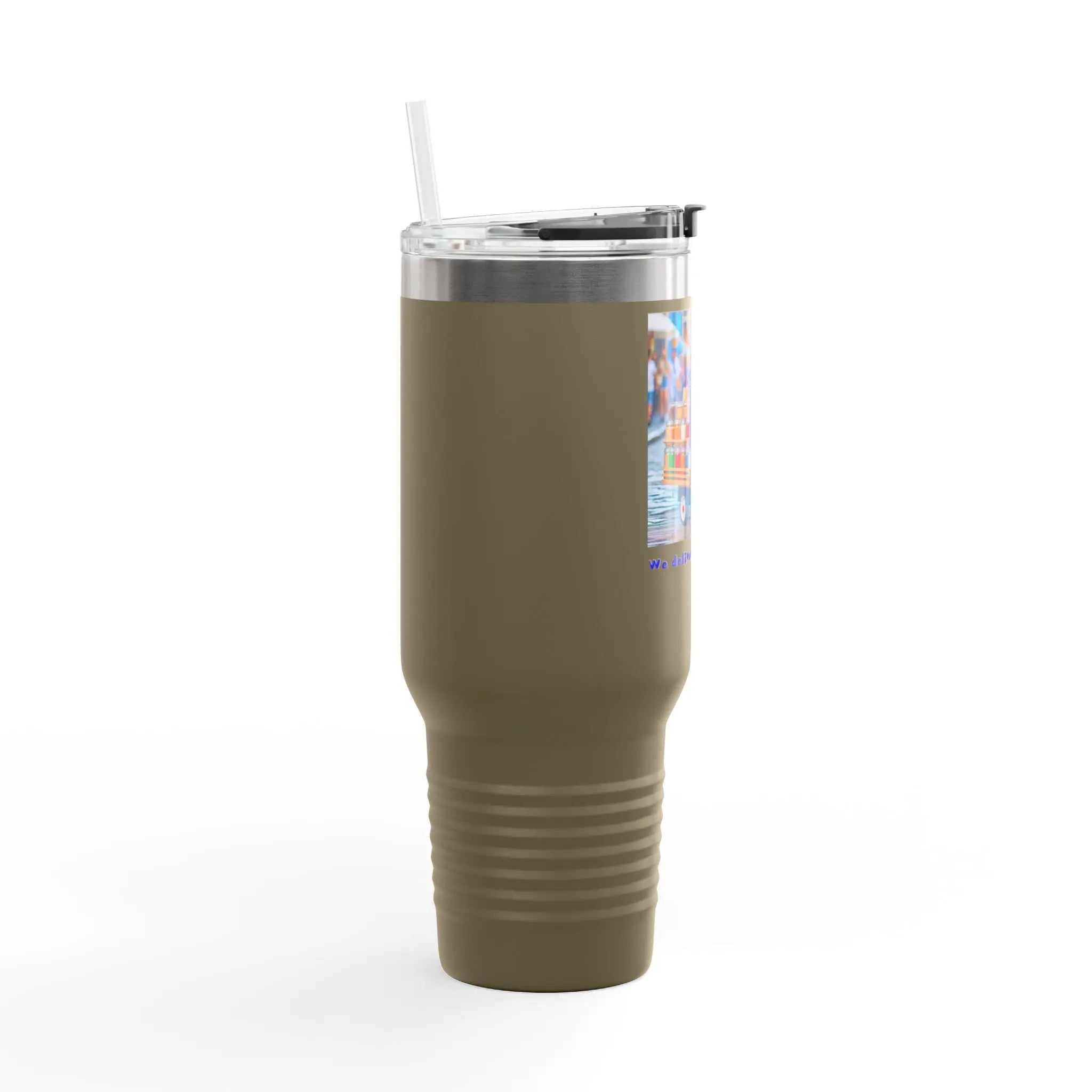 Insulated Travel Mug - We Deliver Everywhere Design, 40oz Printify