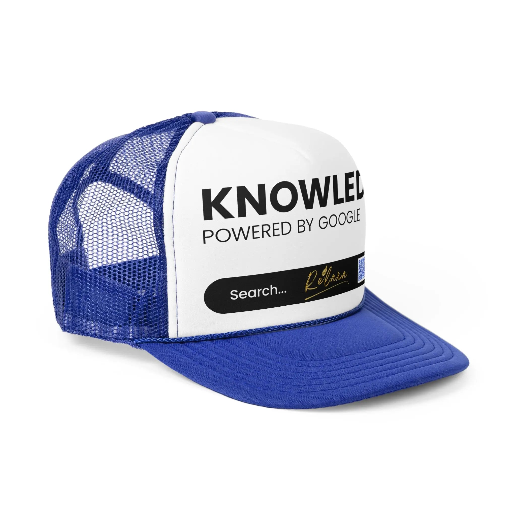 Knowledge is Power with Relaxa Trucker Cap - Powered by Google, Perfect Gift for Tech Lovers Printify