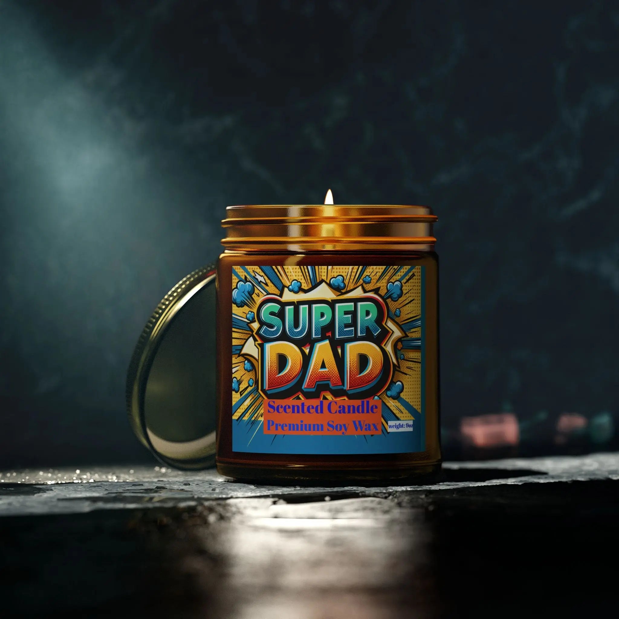 Super Dad Scented Candle - Premium Coconut Apricot Wax - Perfect Gift for Father's Day Printify