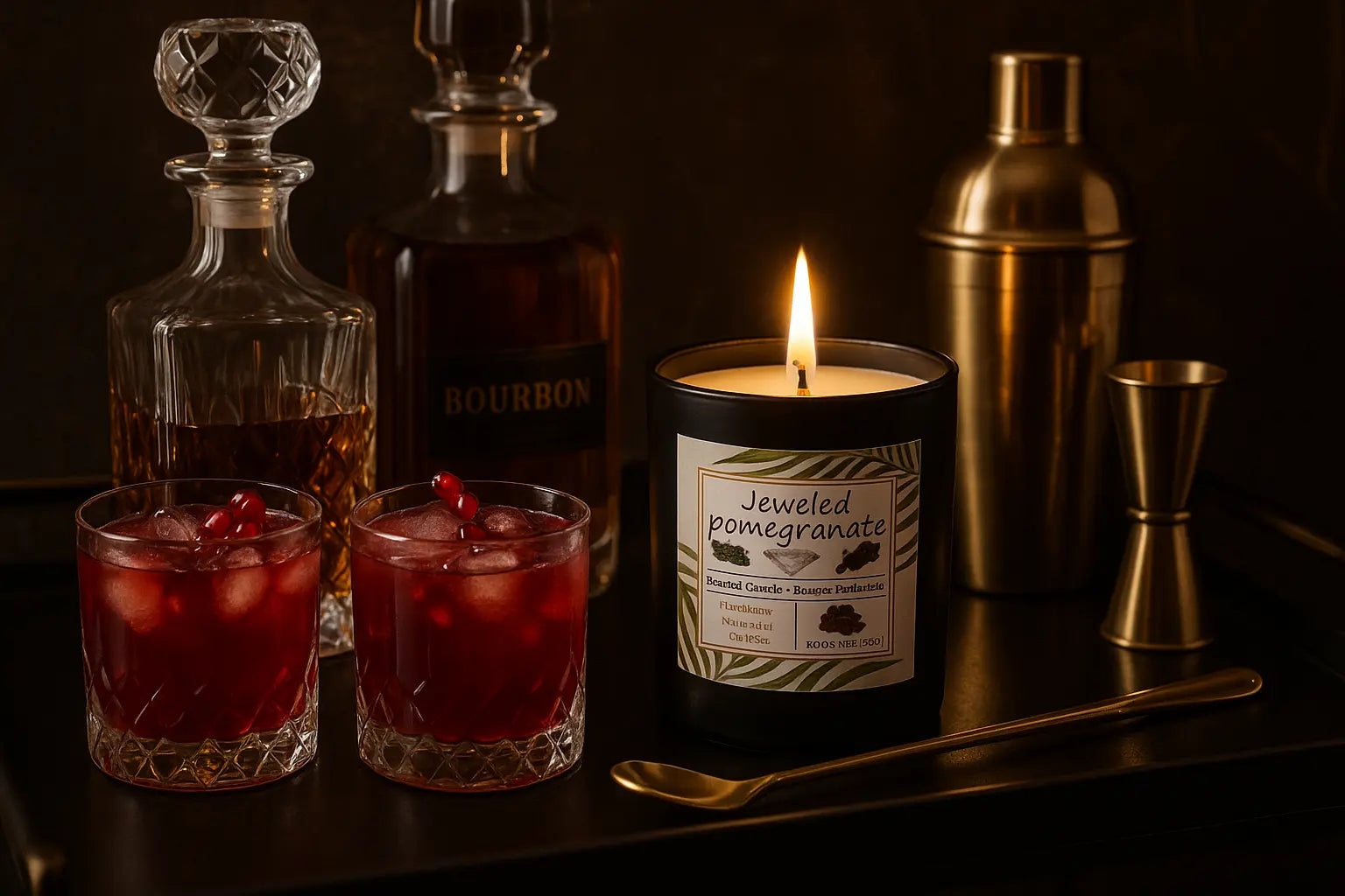 Jewelled pomegranate scented candle 15oz My Store
