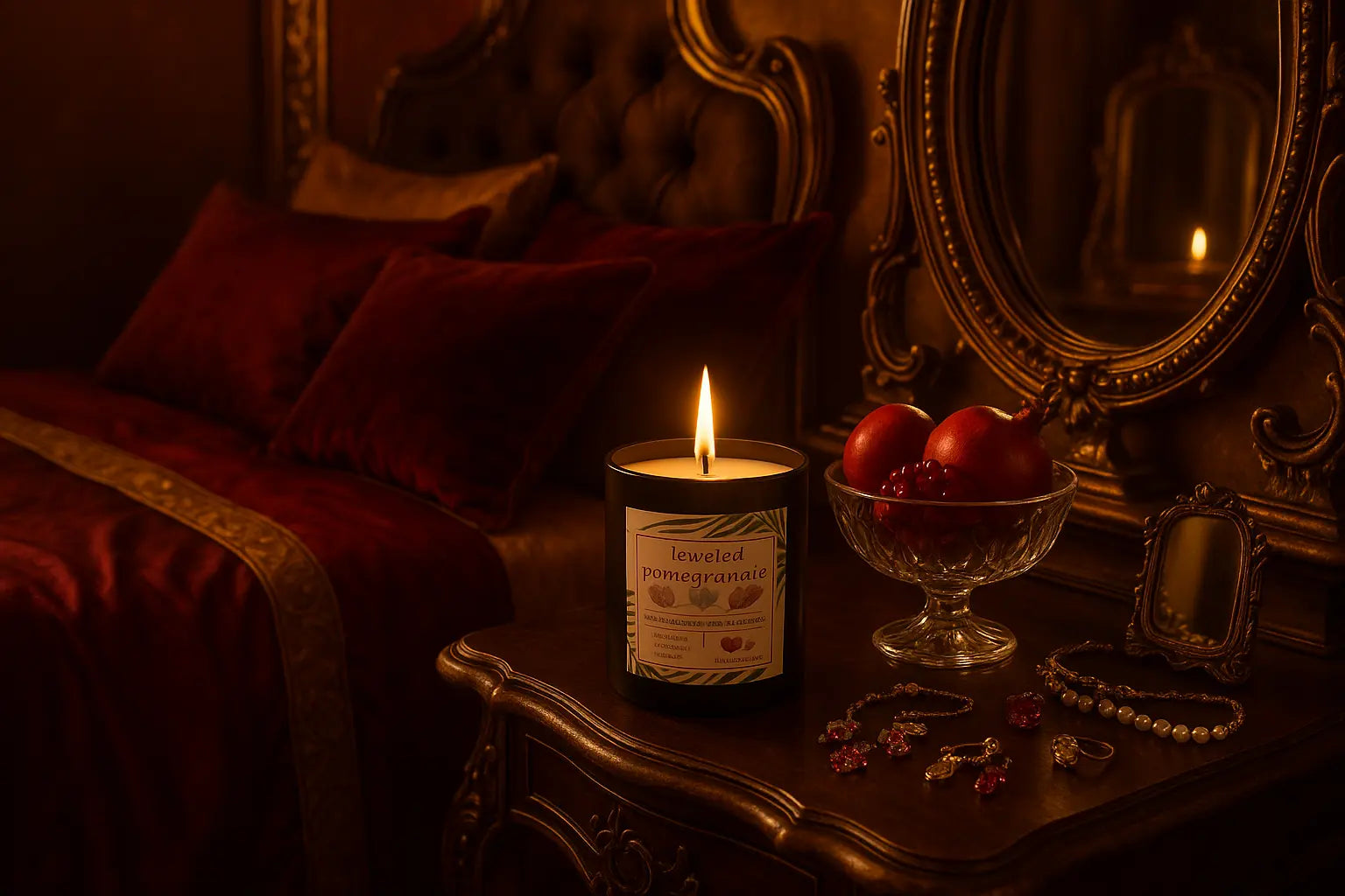 Jewelled pomegranate scented candle 15oz My Store