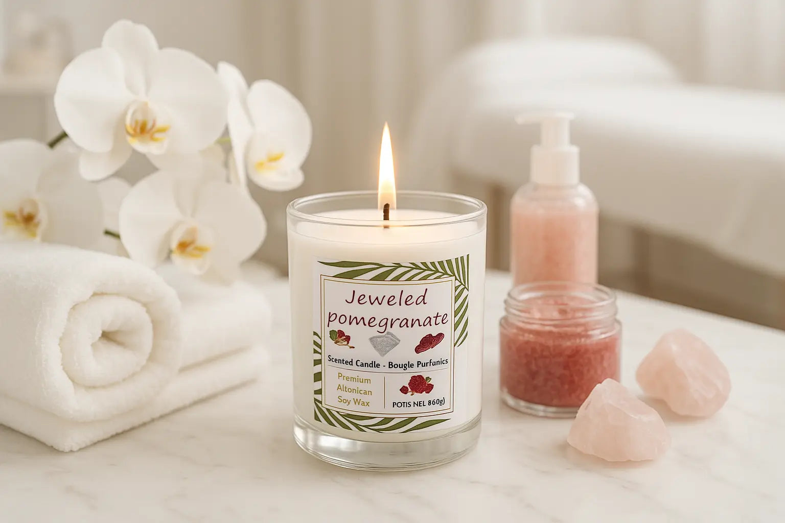 Jewelled pomegranate scented candle 15oz My Store