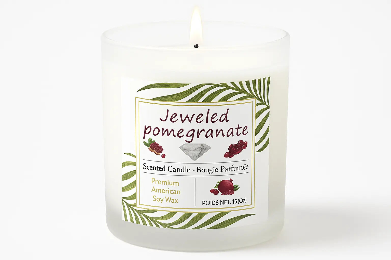 Jewelled pomegranate scented candle 15oz My Store