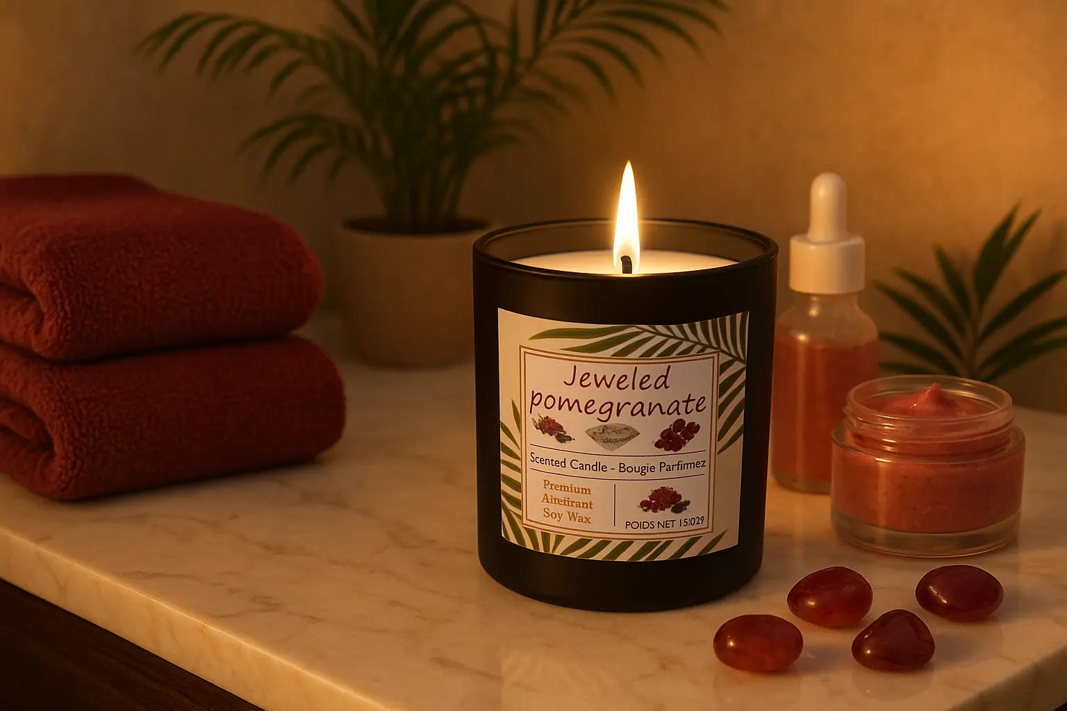 Jewelled pomegranate scented candle 15oz My Store