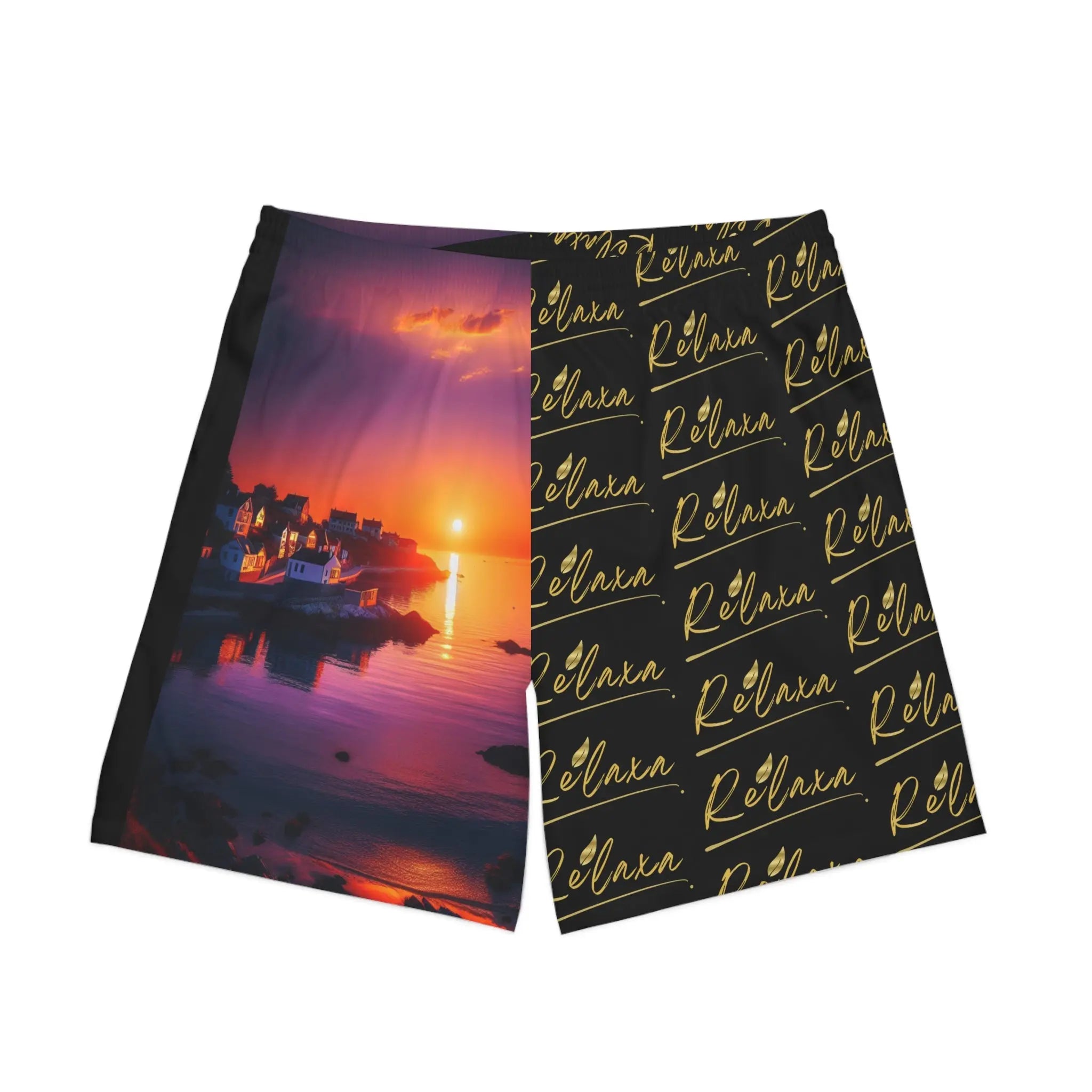 Men's Relaxa Sunset Beach Shorts - Stylish Elastic Swim Trunks for Summer Fun Printify
