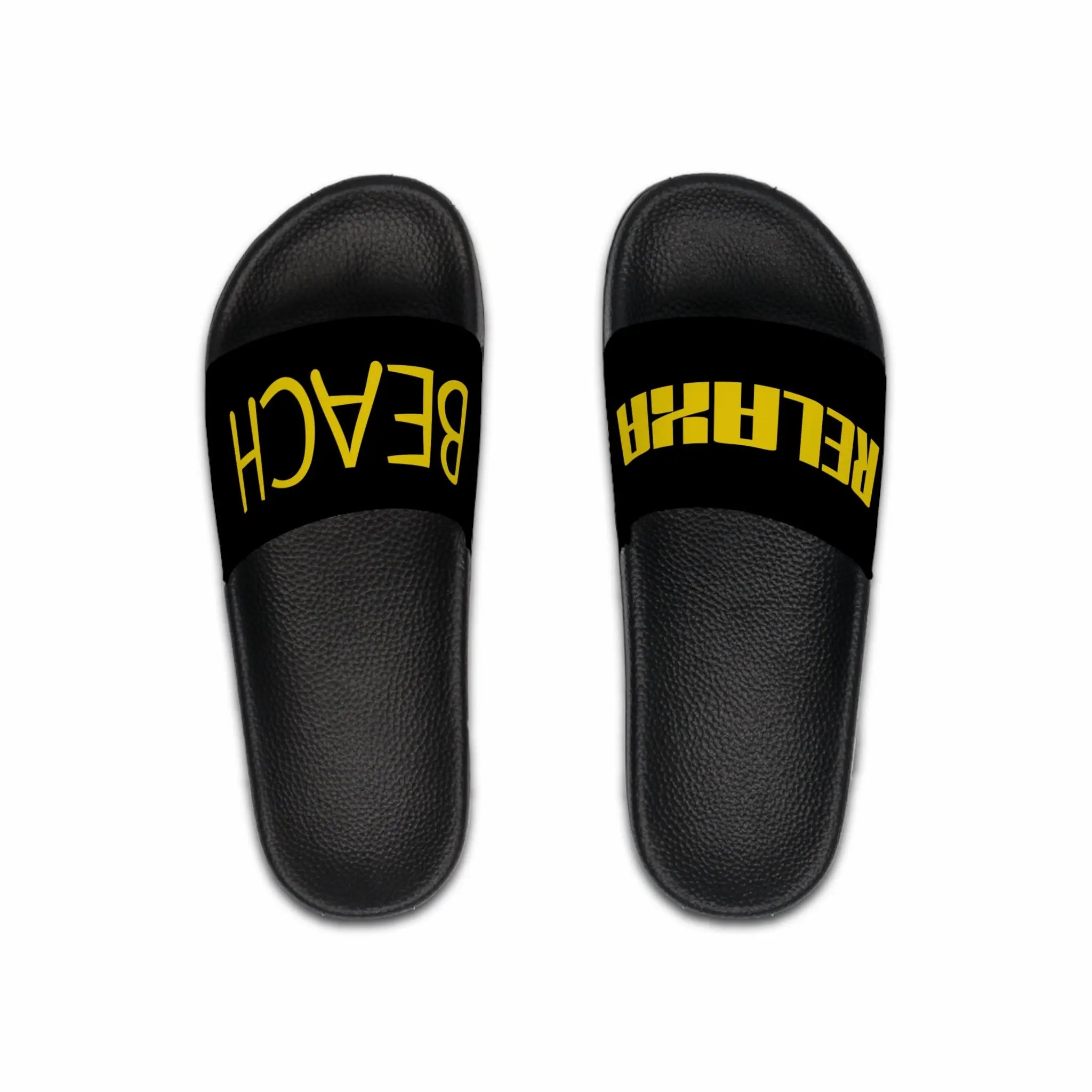 Men's Slide Sandals - Bold 'RELAX BOSS' Design for Summer Comfort Printify