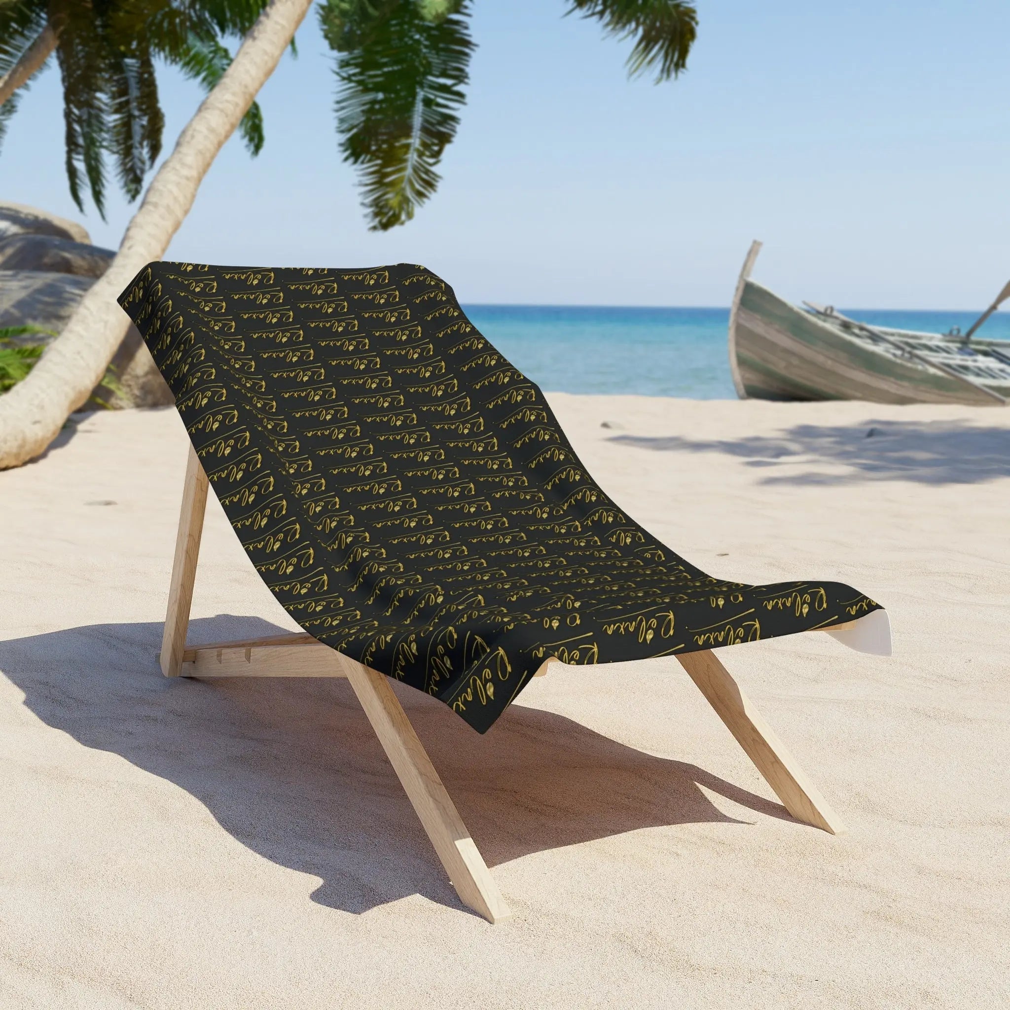 Elegant Beach Towel, Summer Poolside Accessory, Luxurious Sunbathing Gear, Unique Gift for Beach Lovers, Stylish Beach Decor Printify