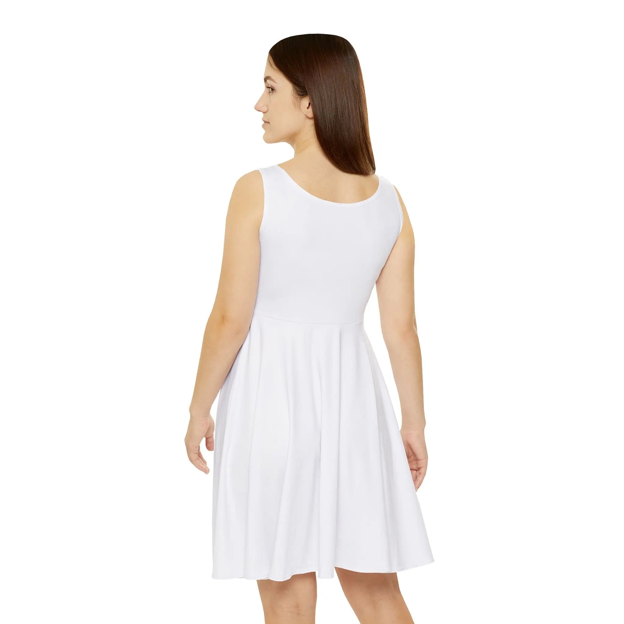 Chic Women&#039;s Skater Dress - Elegant White Casual Style Printify